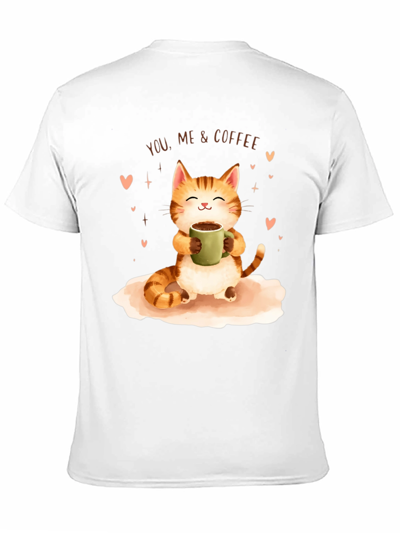 Cat & Coffee Graphic T-Shirt