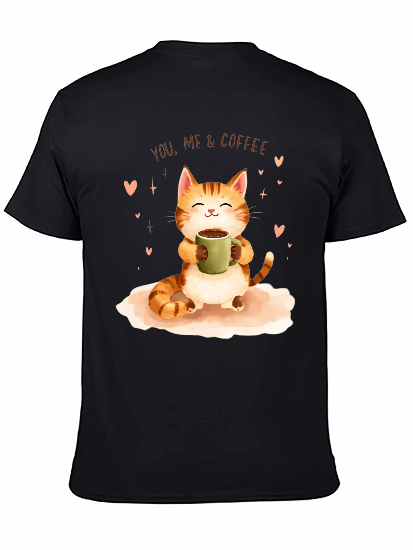 Cat & Coffee Graphic T-Shirt