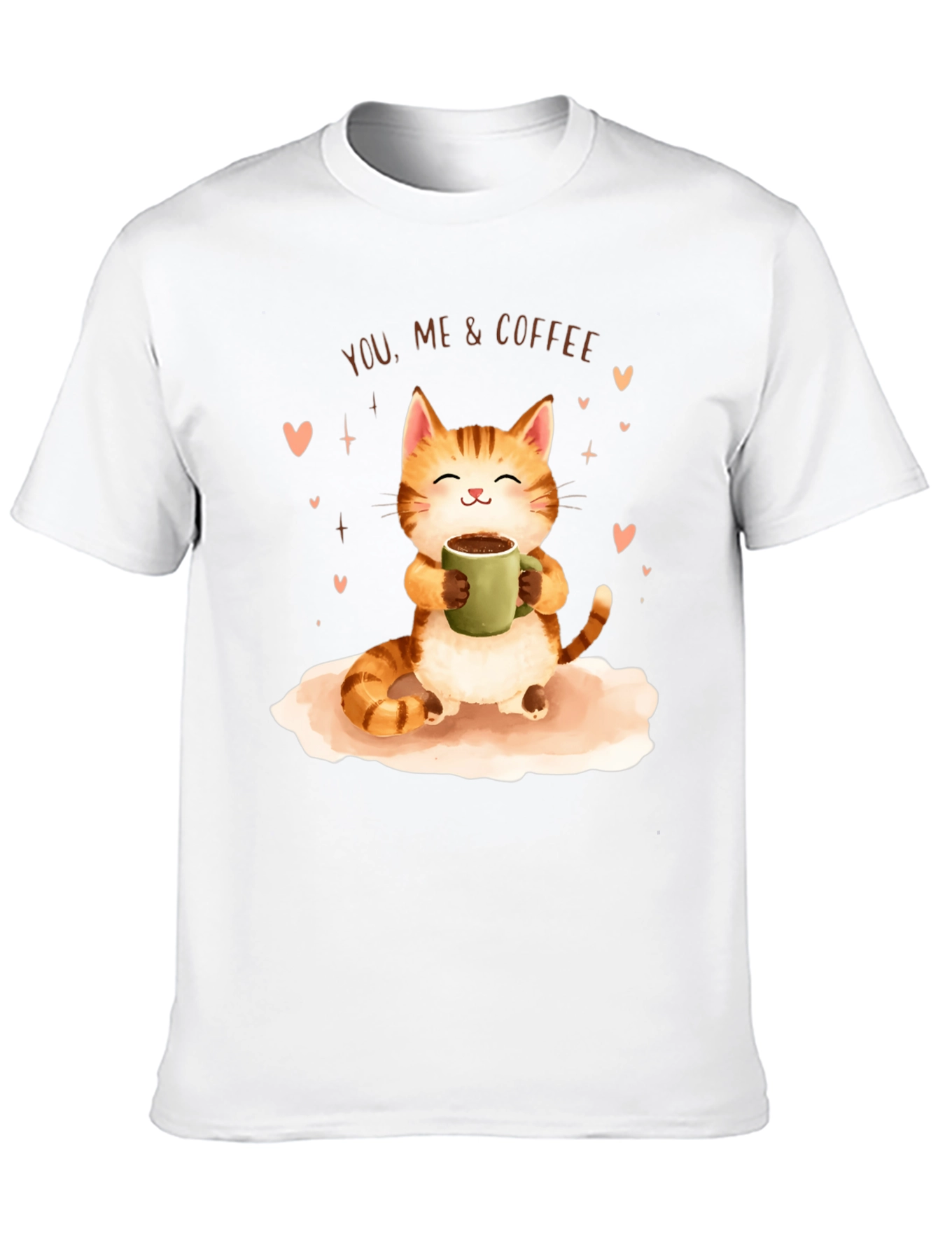 Cat & Coffee Graphic T-Shirt