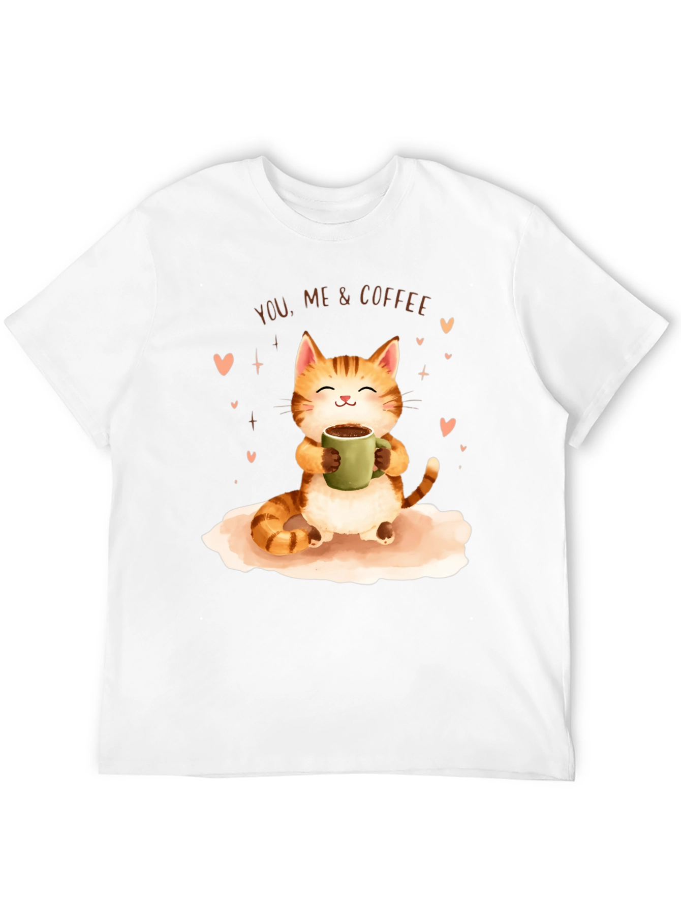 Cat & Coffee Graphic T-Shirt