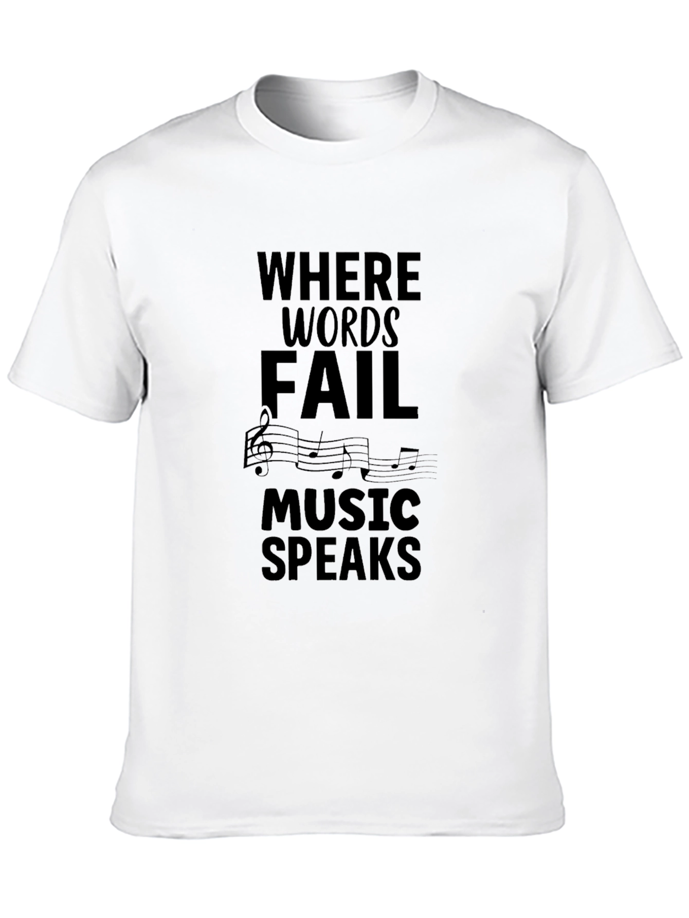 Music Speaks Graphic T-Shirt - Black