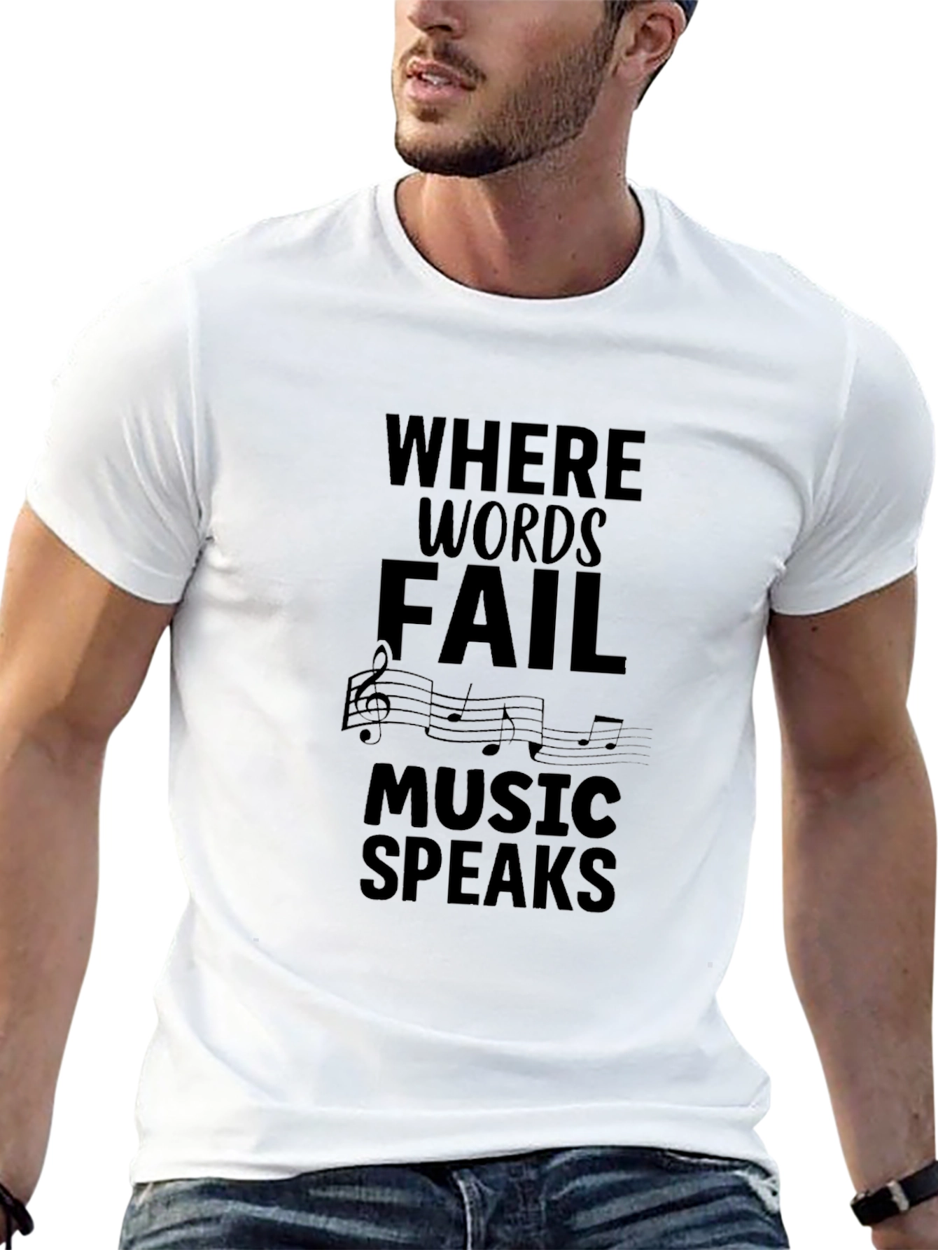 Music Speaks Graphic T-Shirt - Black