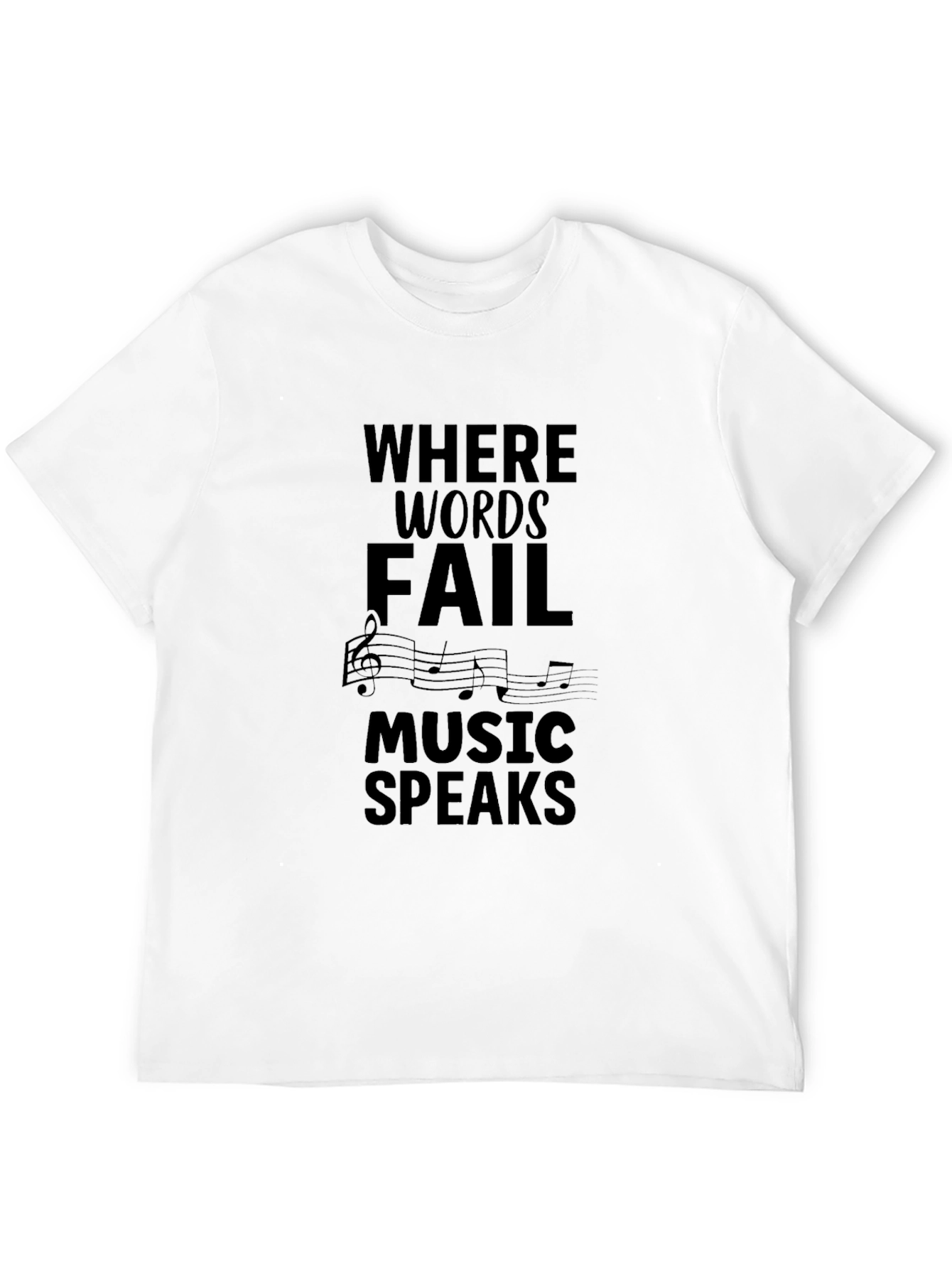 Music Speaks Graphic T-Shirt - Black