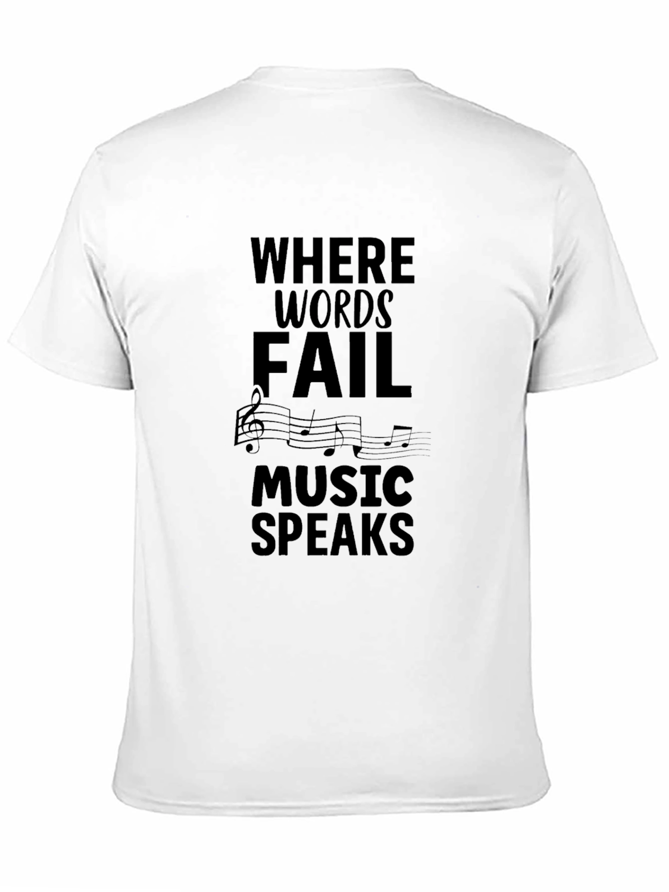 Music Speaks Graphic T-Shirt - Black