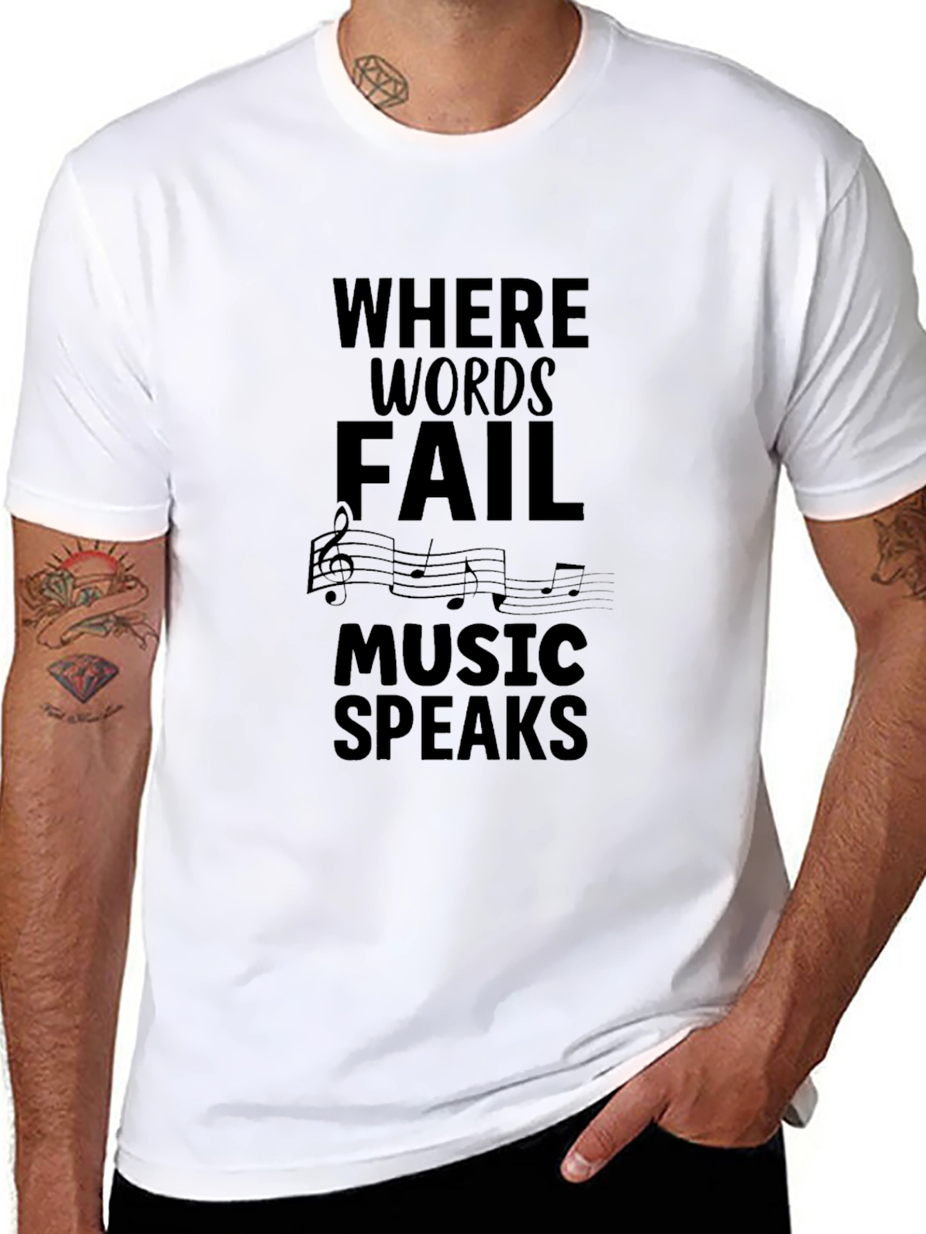 Music Speaks Graphic T-Shirt - Black