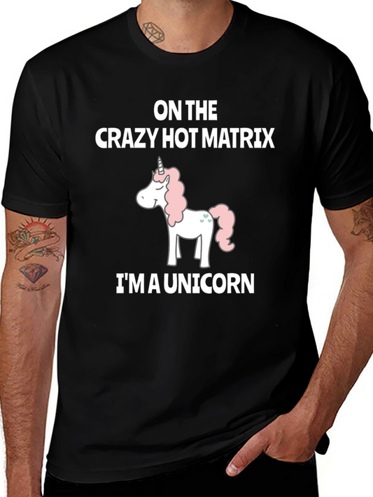 Crazy Hot Matrix Unicorn Graphic T-Shirt