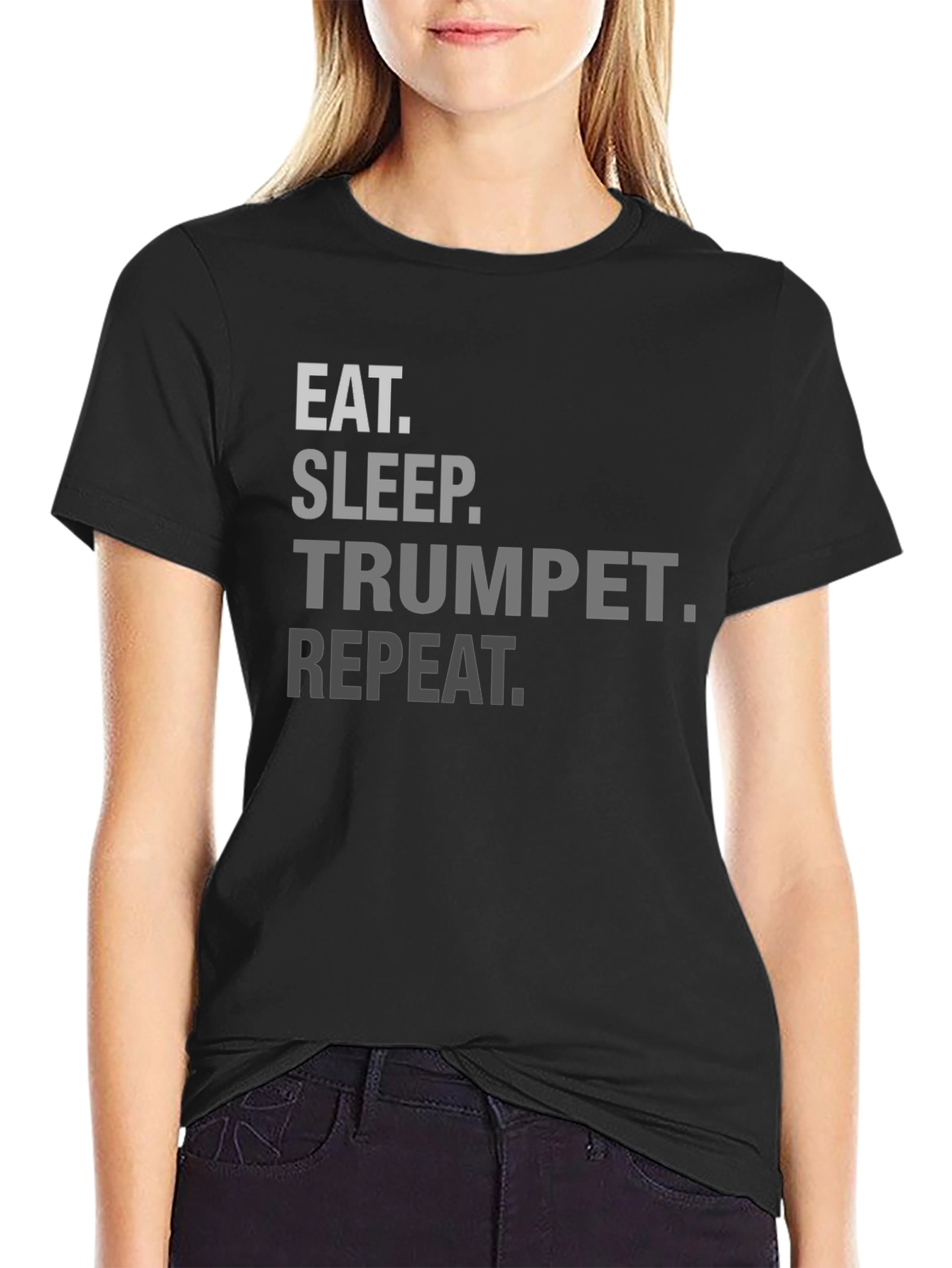 Eat Sleep Trumpet Repeat Black T-Shirt