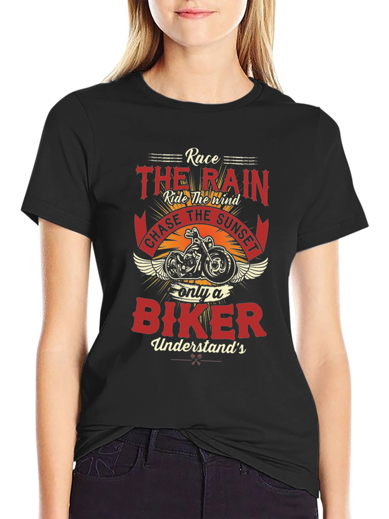 Biker T-Shirt - Race the Rain Graphic Tee