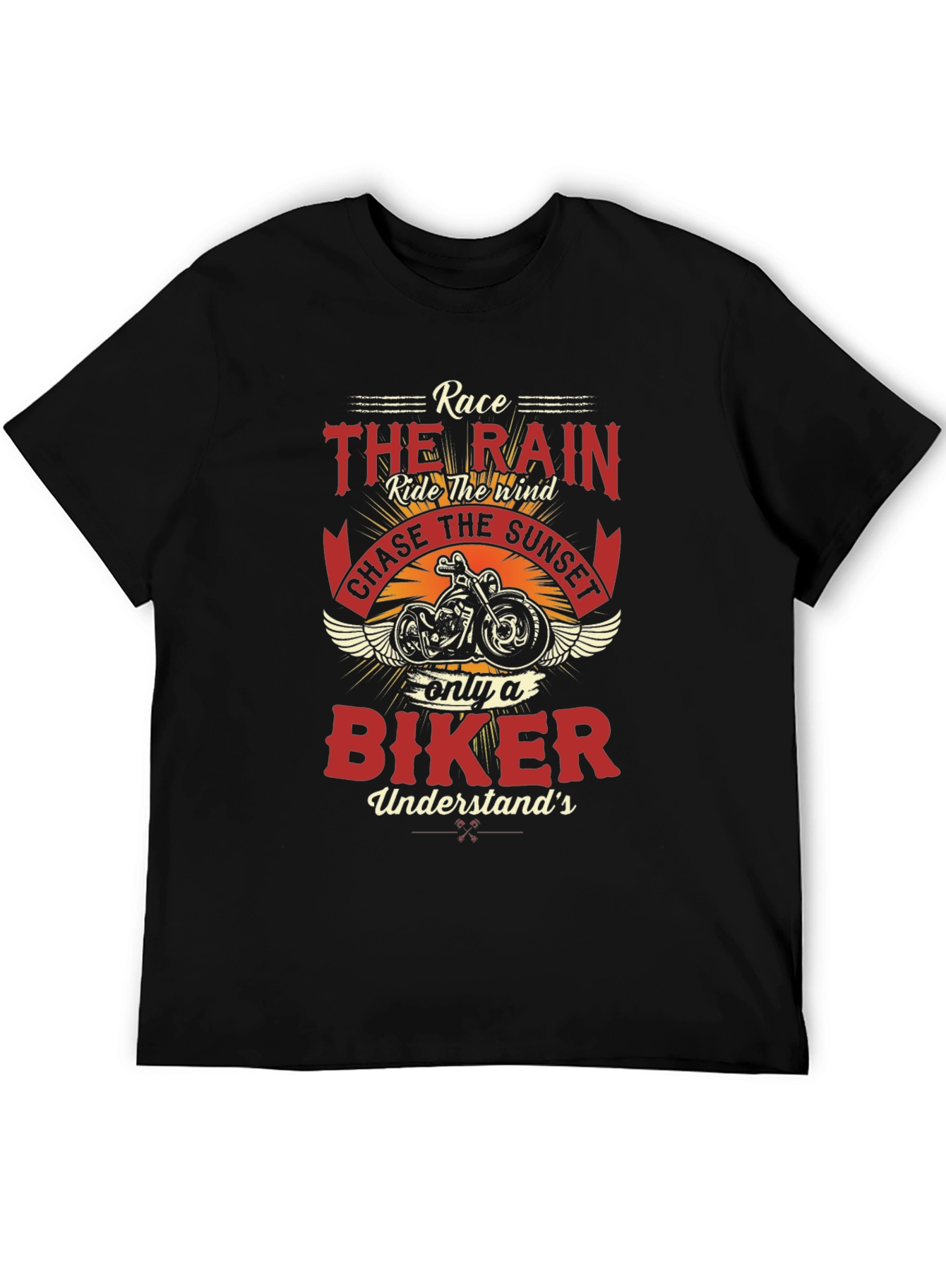 Biker T-Shirt - Race the Rain Graphic Tee