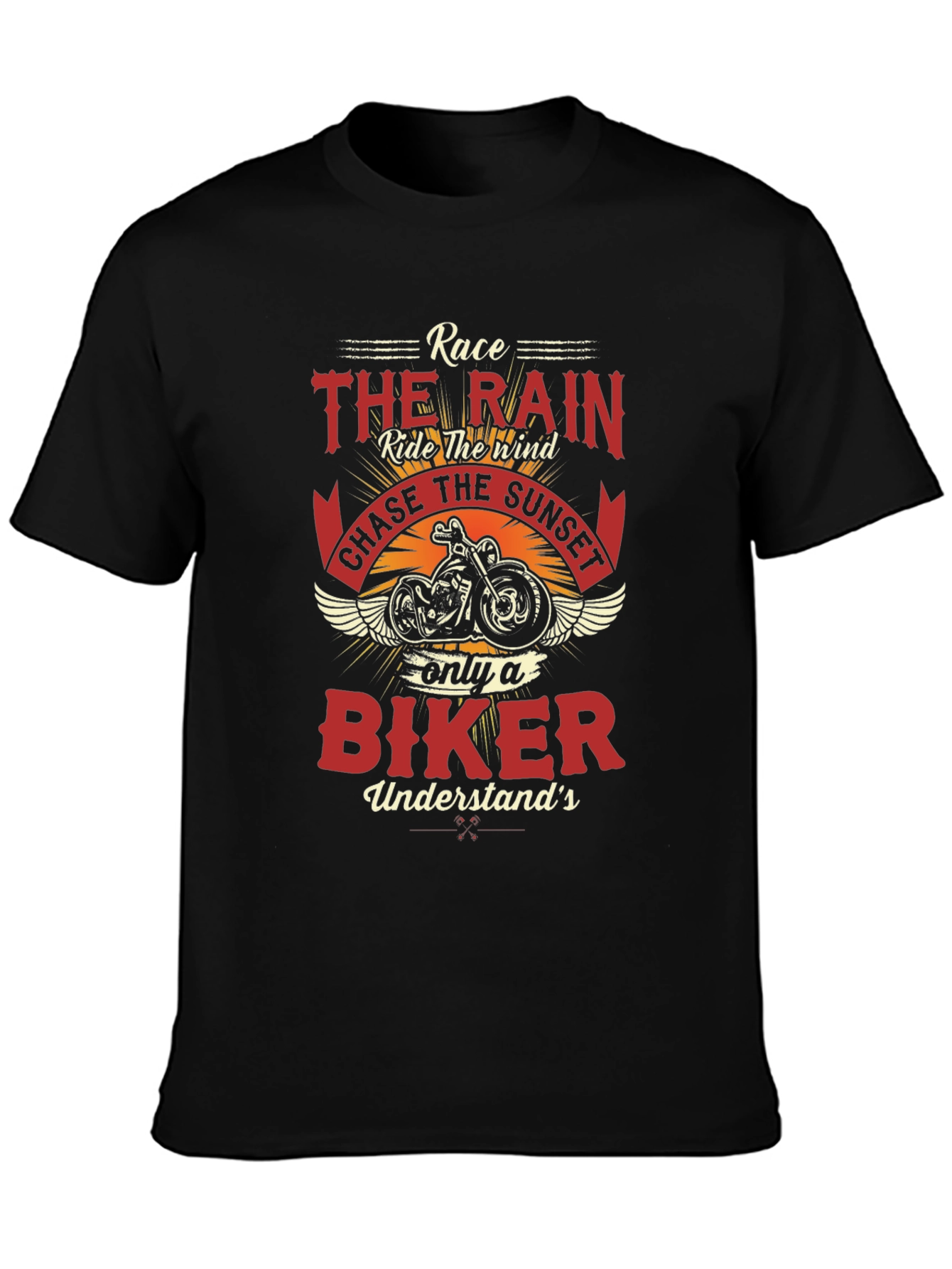 Biker T-Shirt - Race the Rain Graphic Tee
