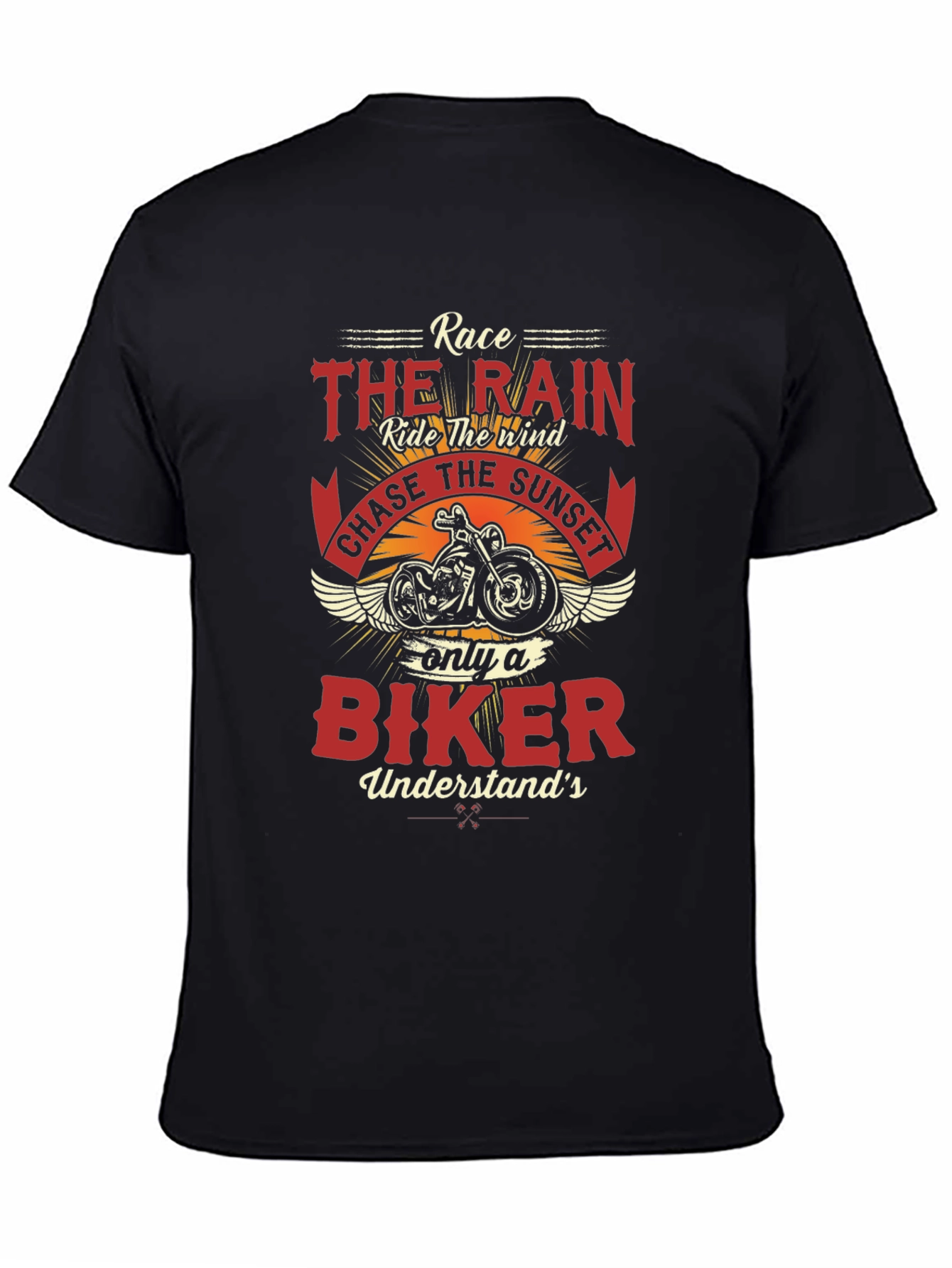 Biker T-Shirt - Race the Rain Graphic Tee