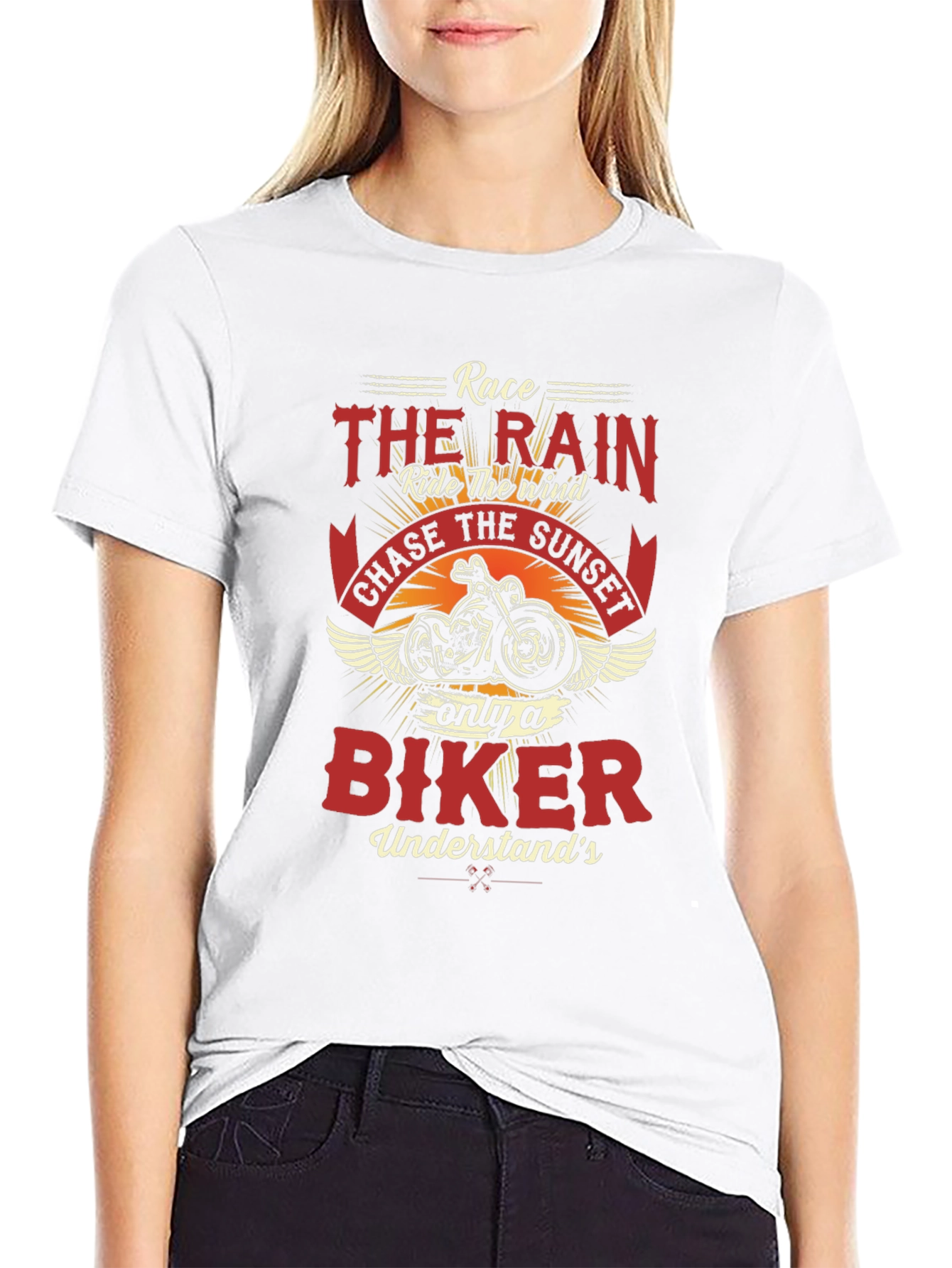 Biker T-Shirt - Race the Rain Graphic Tee