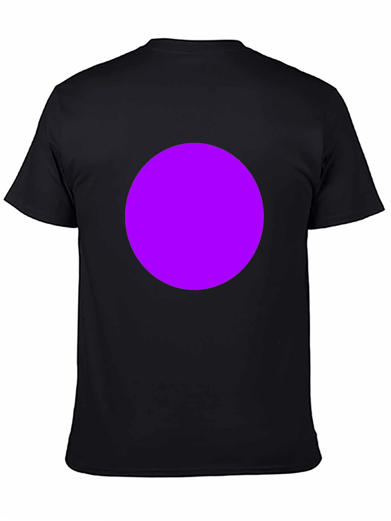 Mens Black T-Shirt with Bold Purple Circle Design