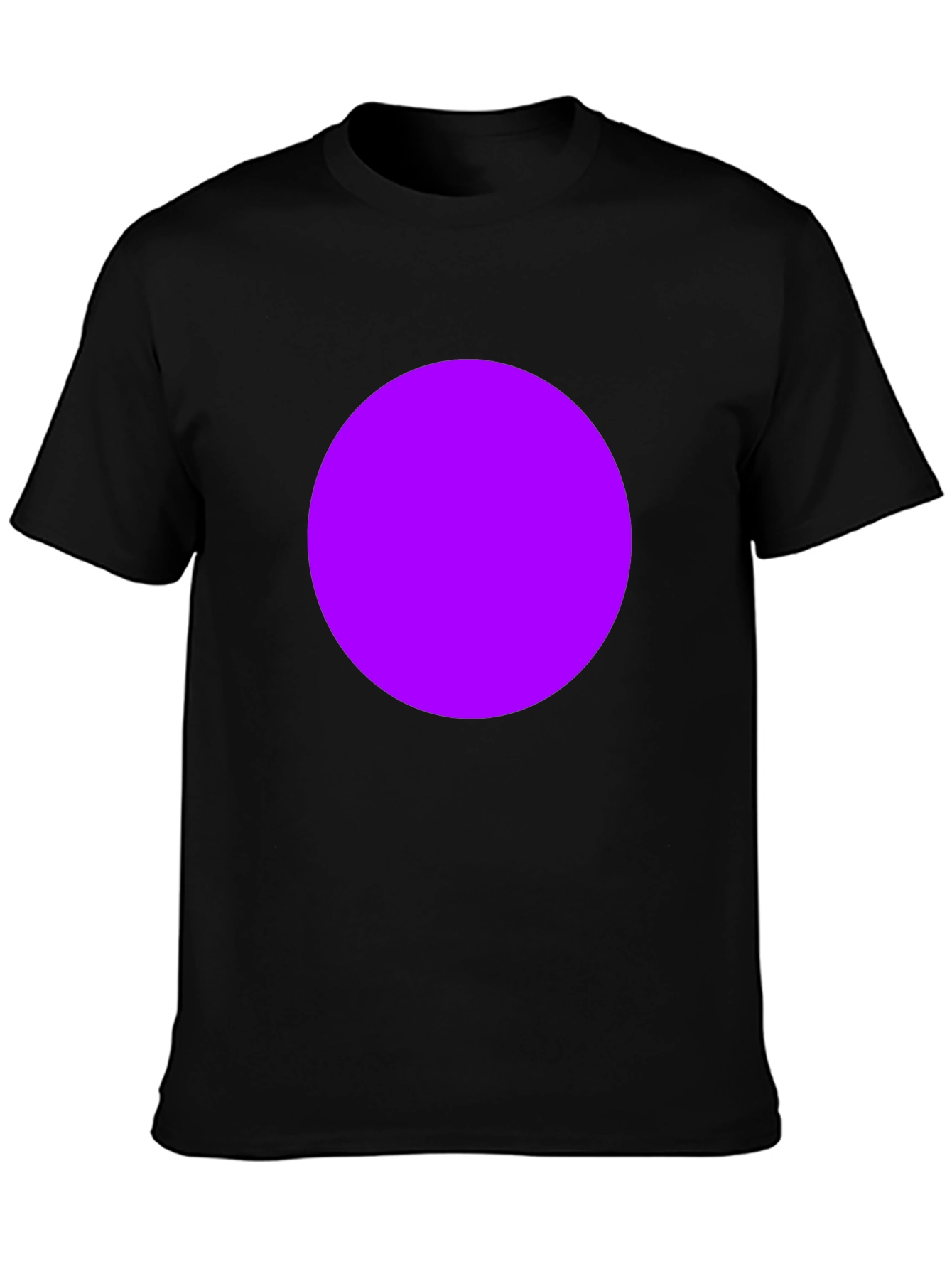 Mens Black T-Shirt with Bold Purple Circle Design