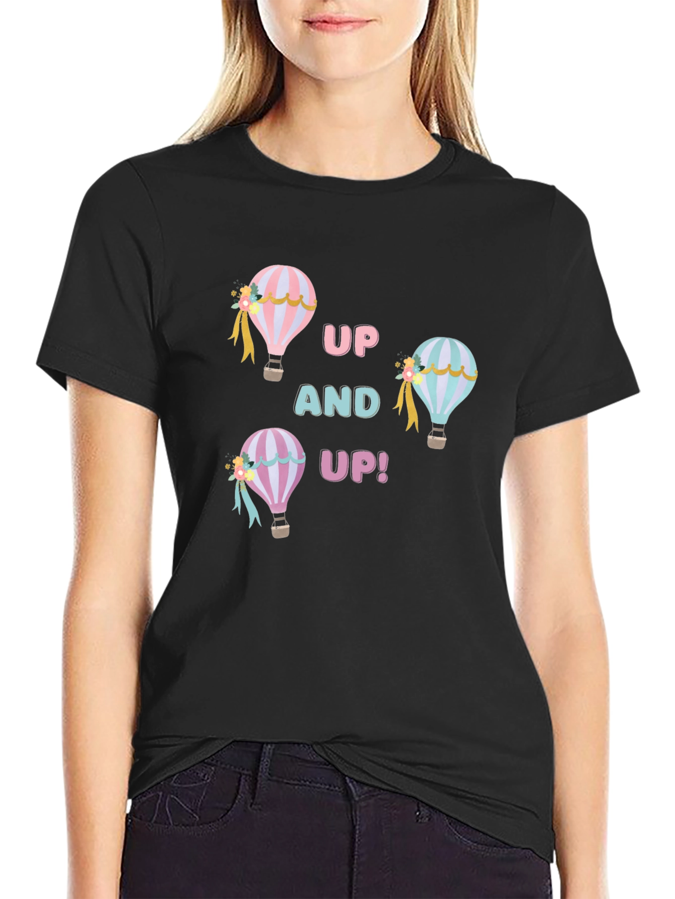 Up and Up! Hot Air Balloon Graphic Tee