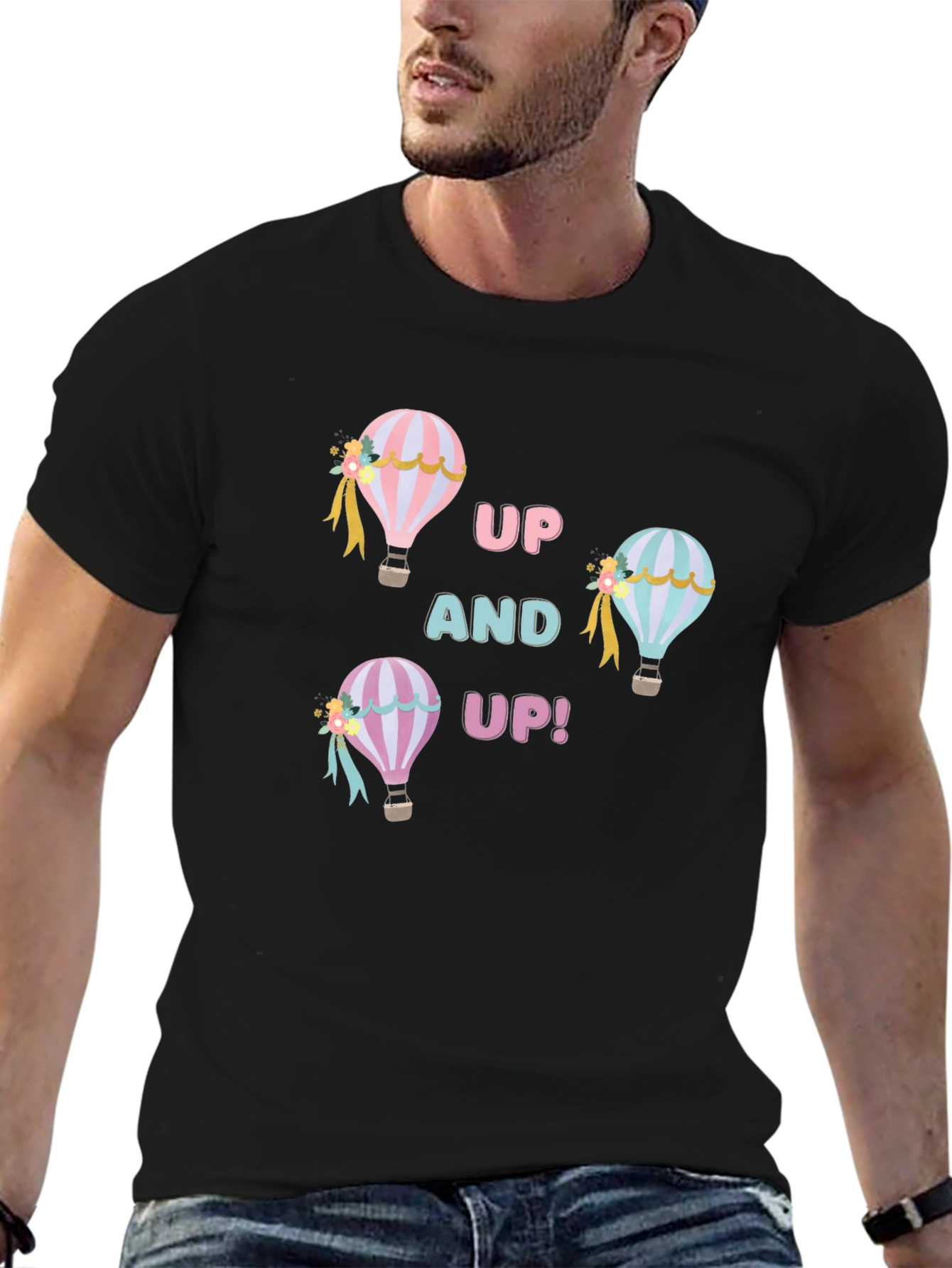 Up and Up! Hot Air Balloon Graphic Tee