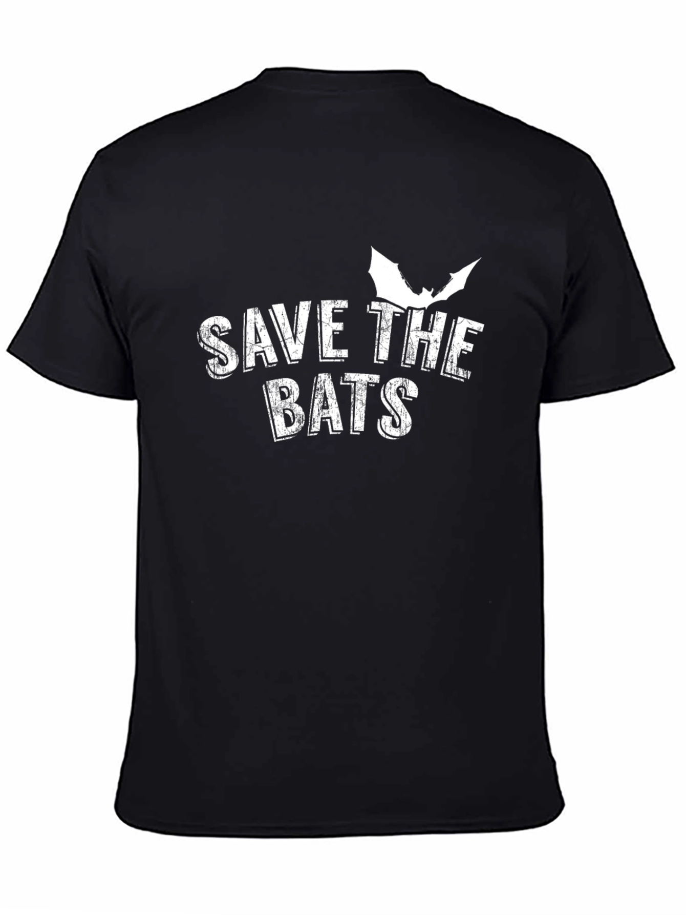 Save the Bats Graphic Tee - Black Cotton T-Shirt
