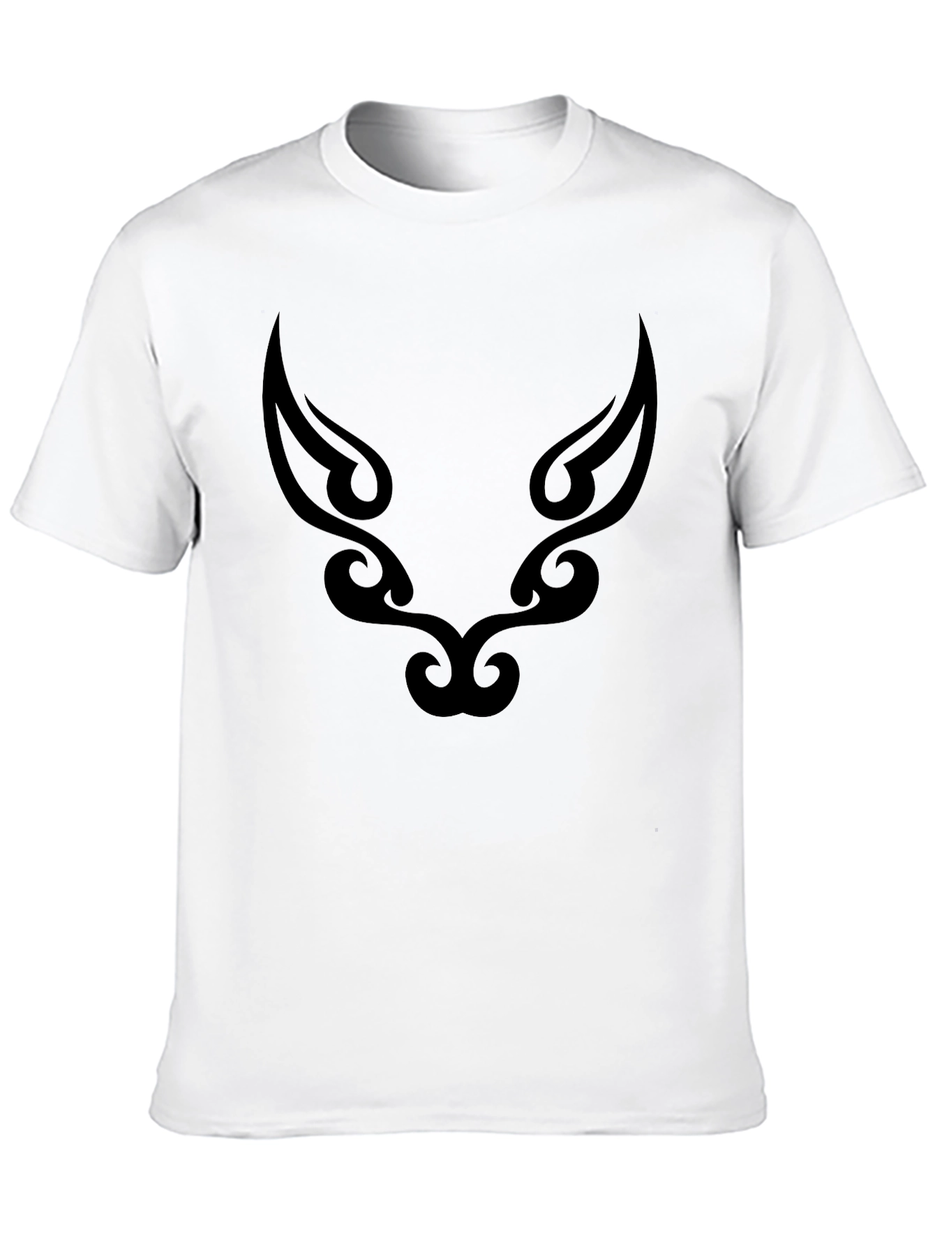 Tribal Wolf Graphic Tee - Black Cotton Blend