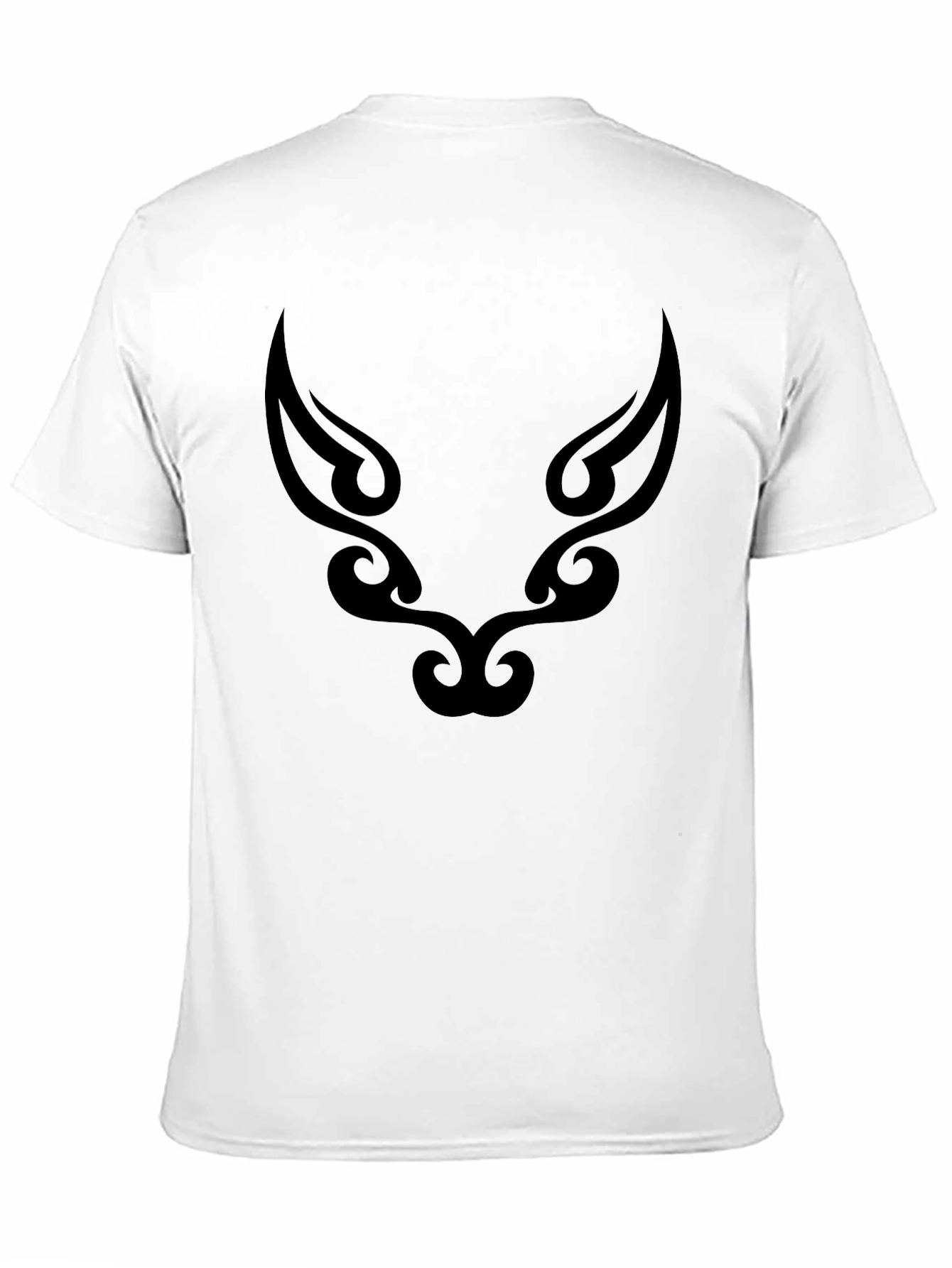Tribal Wolf Graphic Tee - Black Cotton Blend