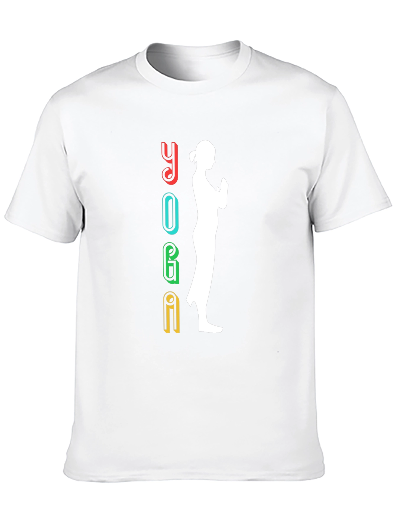 Yoga Silhouette Graphic Tee - Black Cotton Shirt