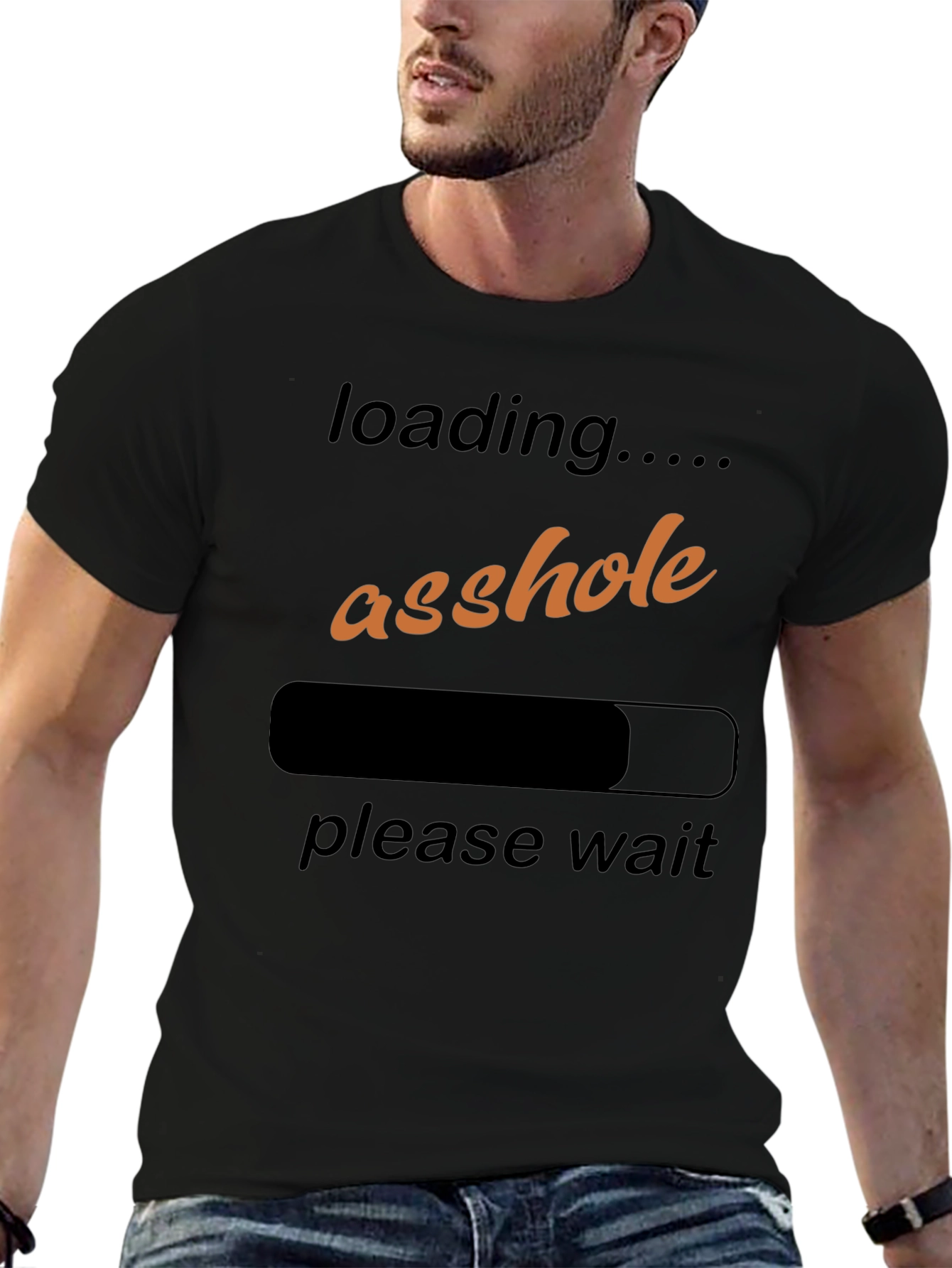 Loading Asshole Black T-Shirt Funny Humor Novelty
