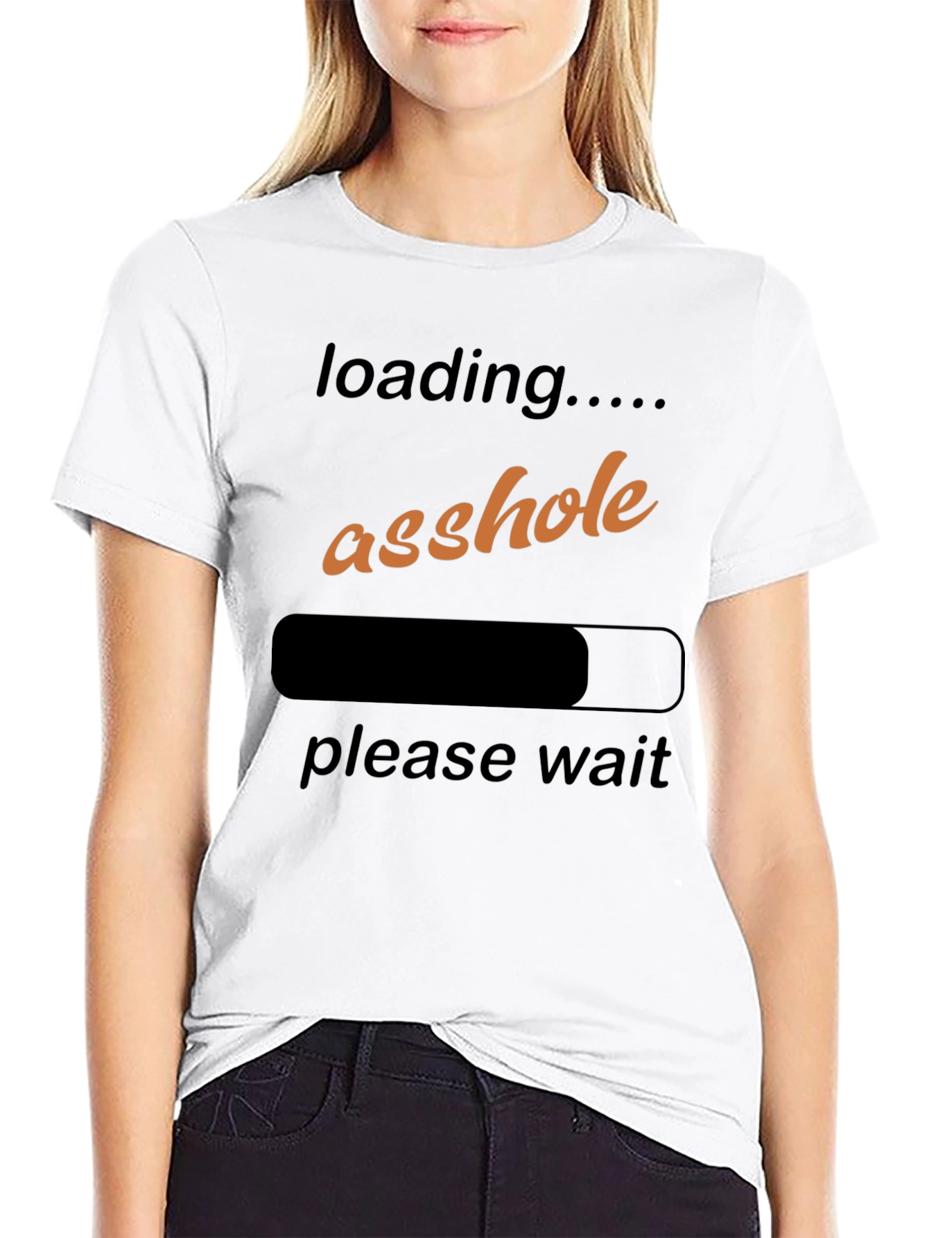 Loading Asshole Black T-Shirt Funny Humor Novelty