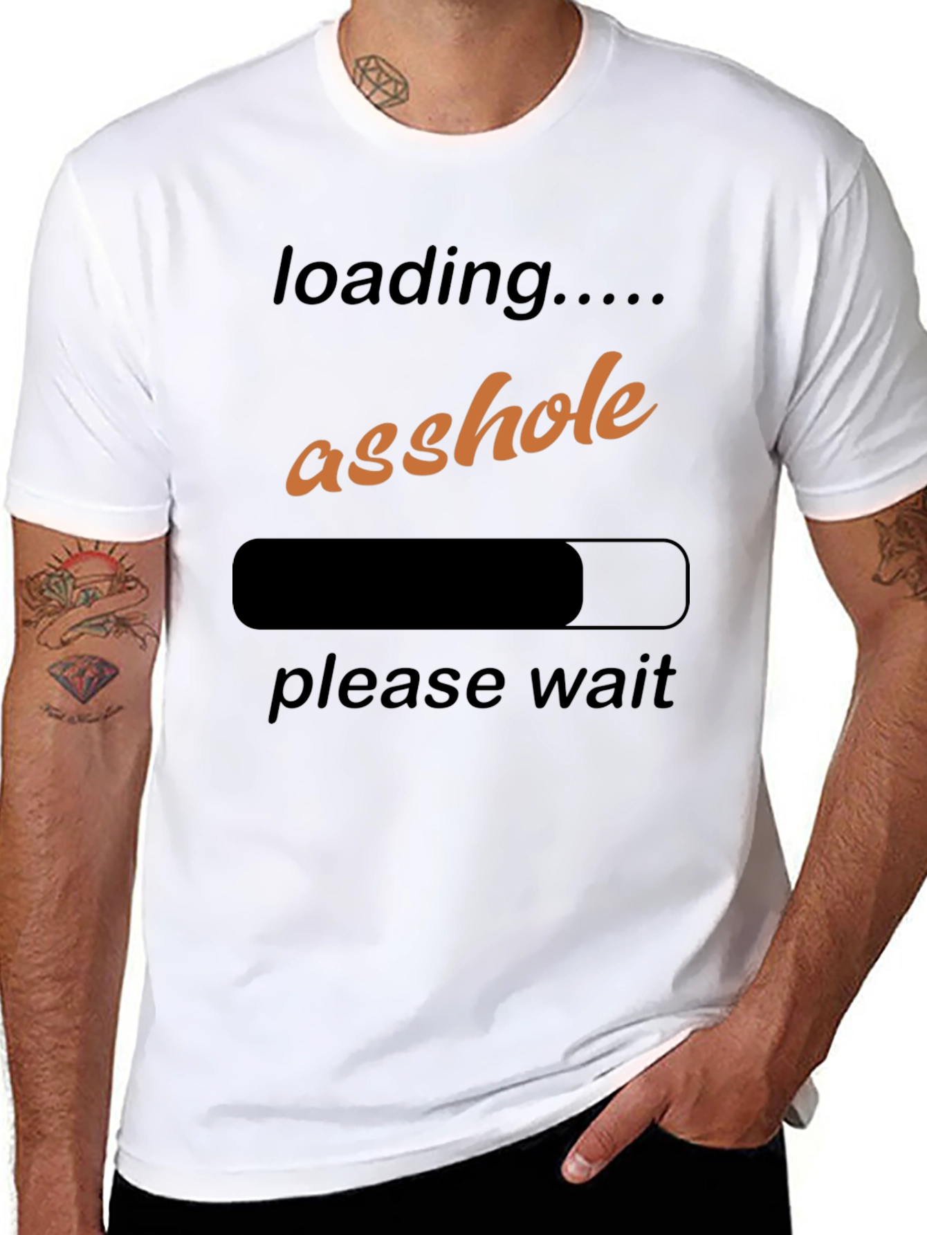 Loading Asshole Black T-Shirt Funny Humor Novelty