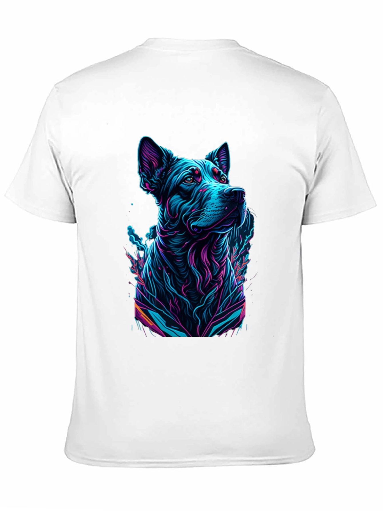 Neon Dog Graphic Black T-Shirt