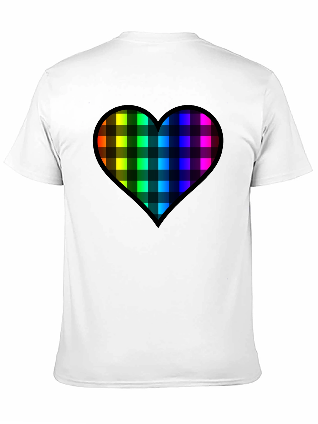 Rainbow Plaid Heart Tee - Love & Pride