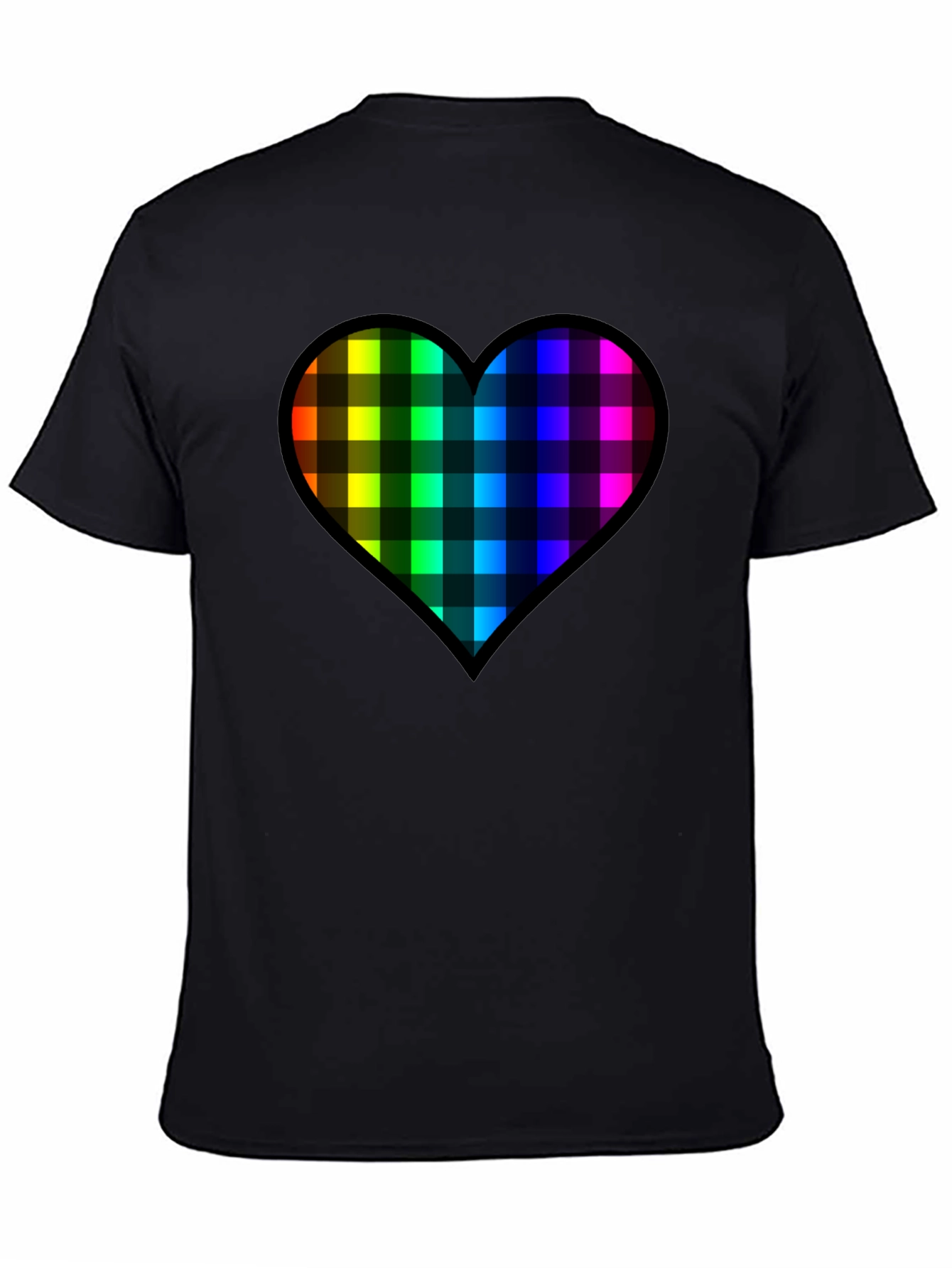 Rainbow Plaid Heart Tee - Love & Pride