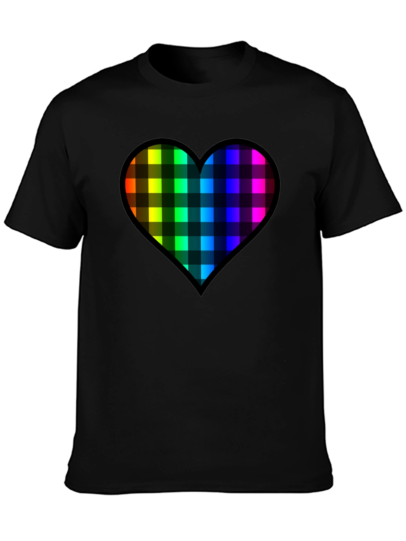 Rainbow Plaid Heart Tee - Love & Pride