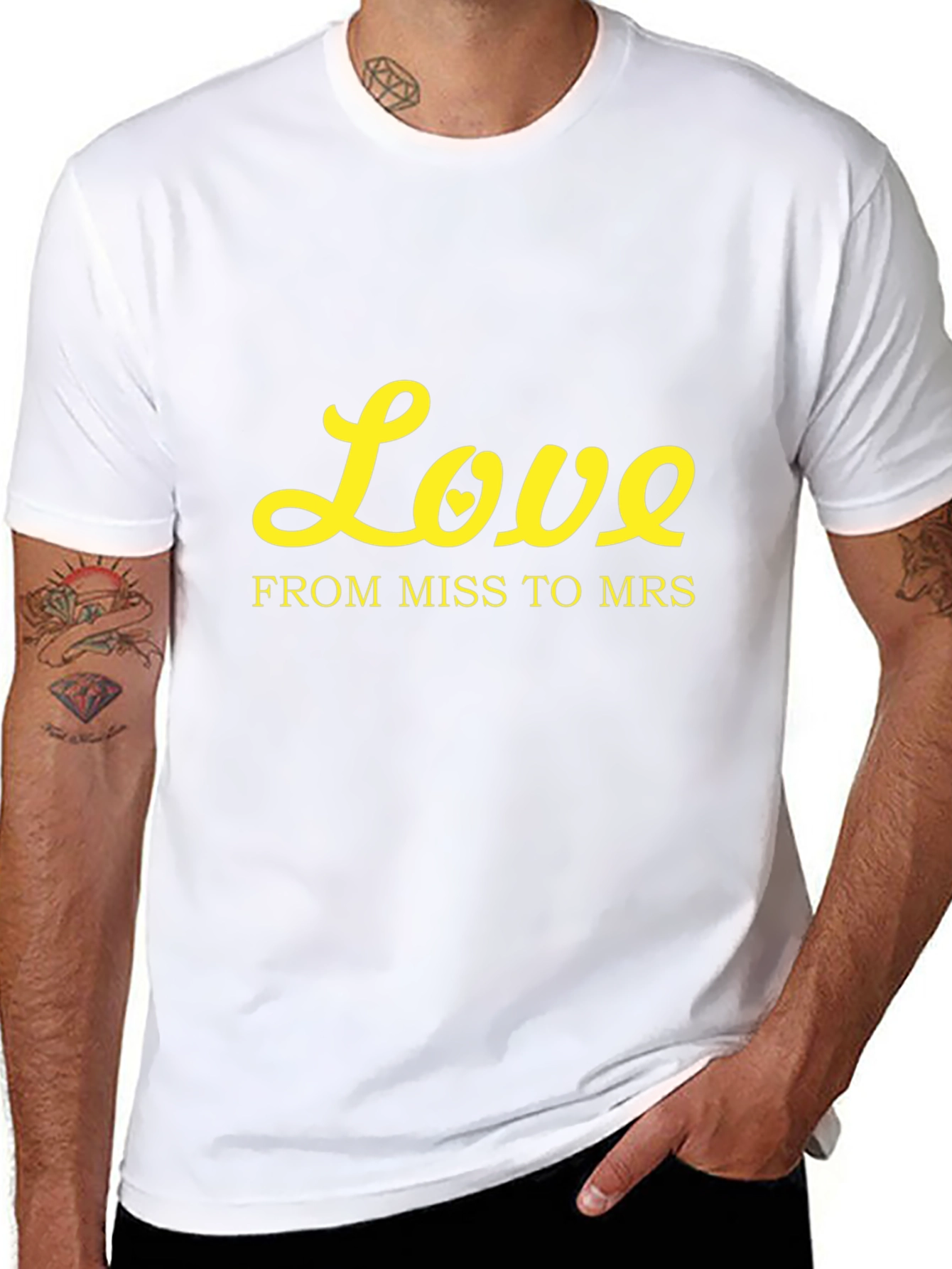 Love From Miss to Mrs Black T-Shirt