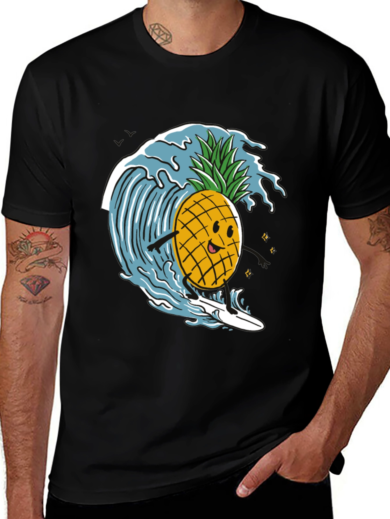 Surfing Pineapple T-Shirt - Fun Summer Tee