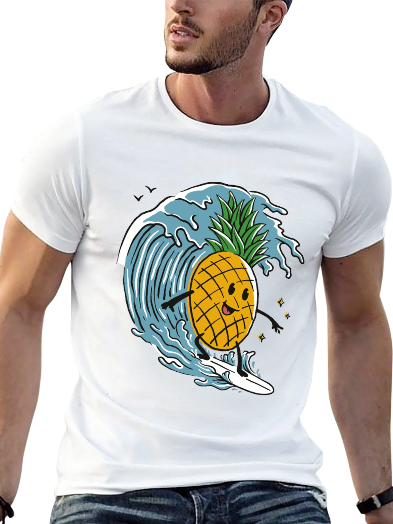 Surfing Pineapple T-Shirt - Fun Summer Tee