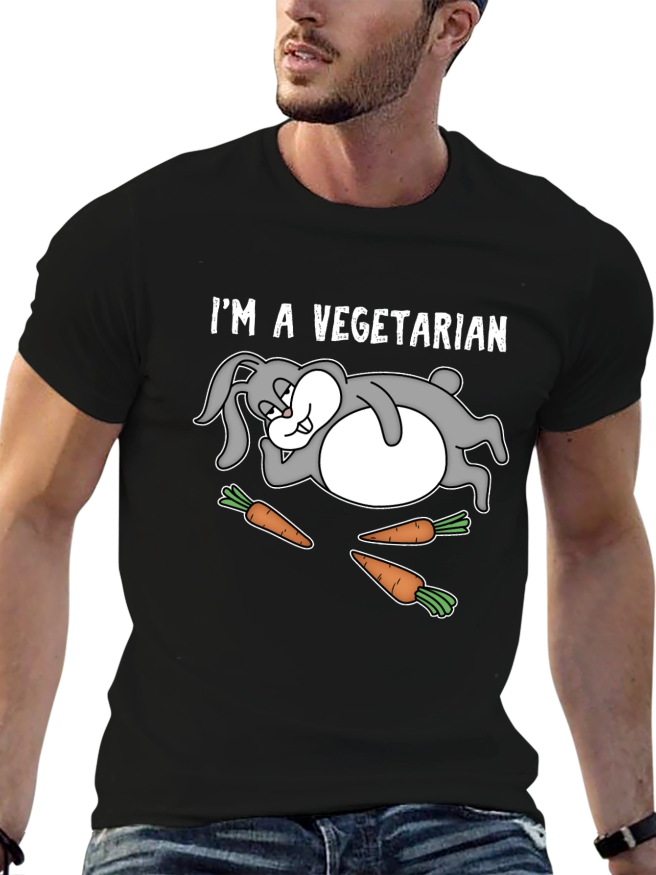 Vegetarian Rabbit T-Shirt Funny Graphic Tee