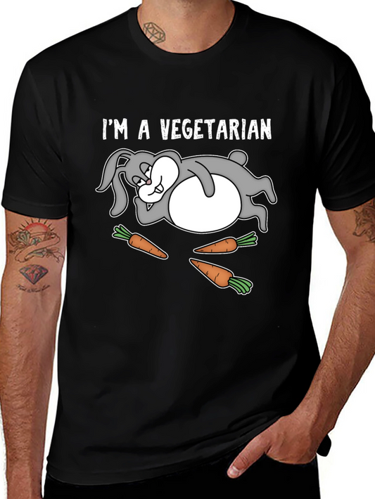 Vegetarian Rabbit T-Shirt Funny Graphic Tee