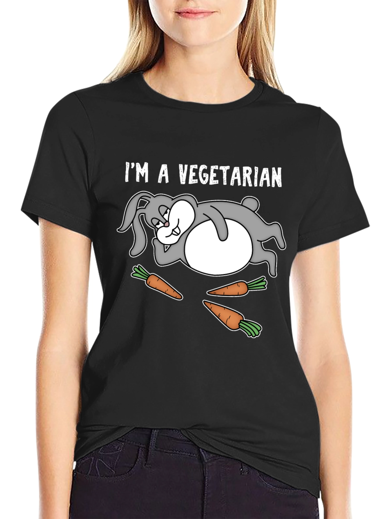 Vegetarian Rabbit T-Shirt Funny Graphic Tee