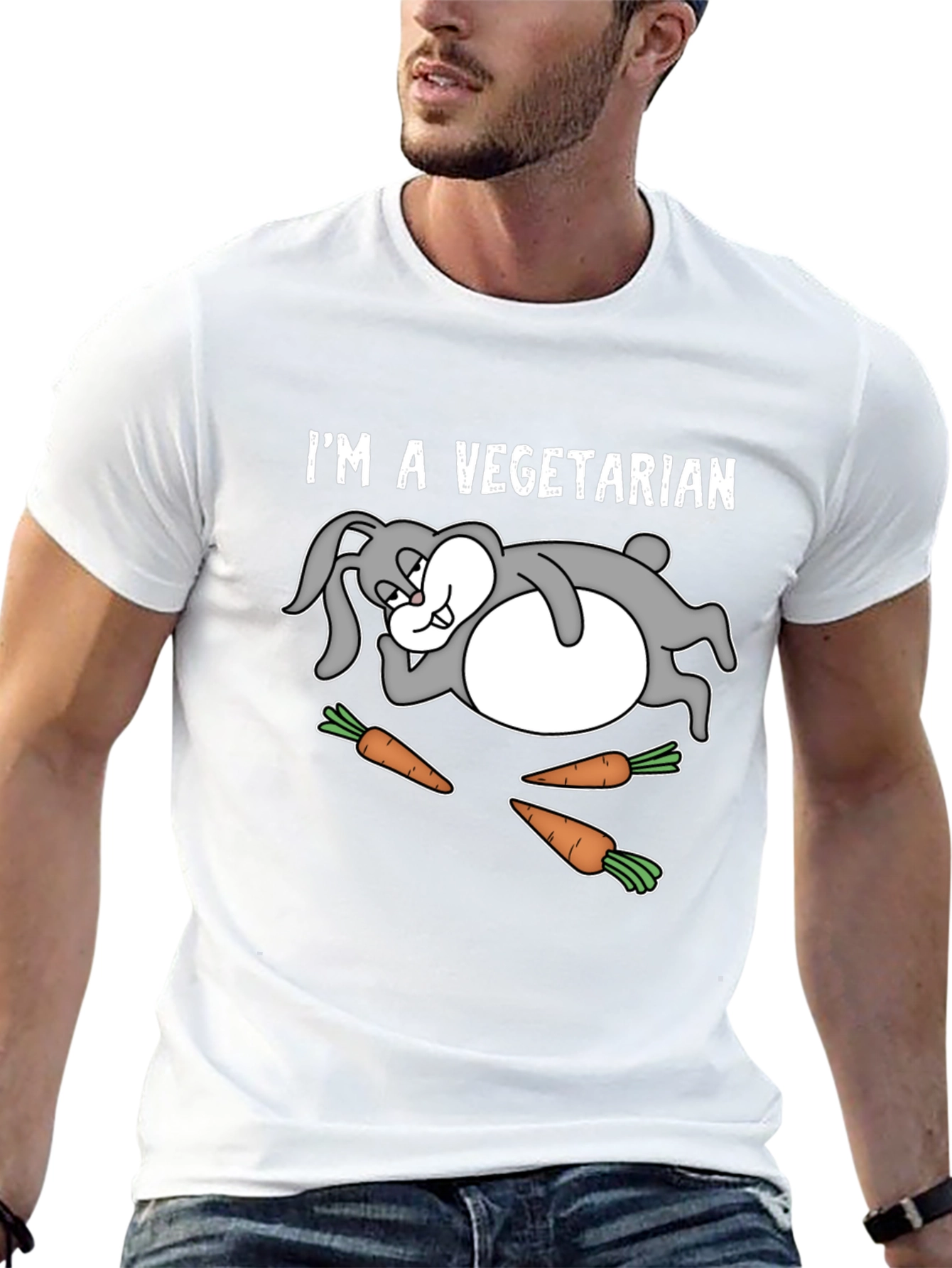 Vegetarian Rabbit T-Shirt Funny Graphic Tee