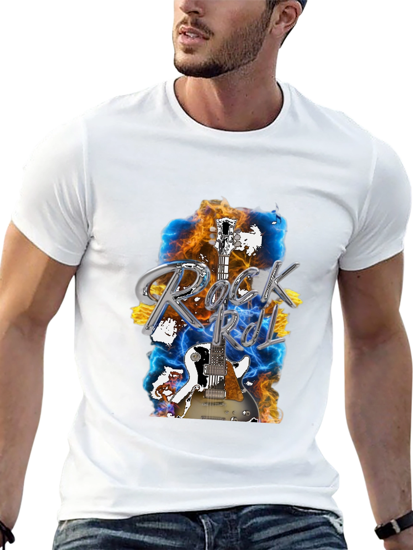 Rock and Roll Guitar Graphic T-Shirt