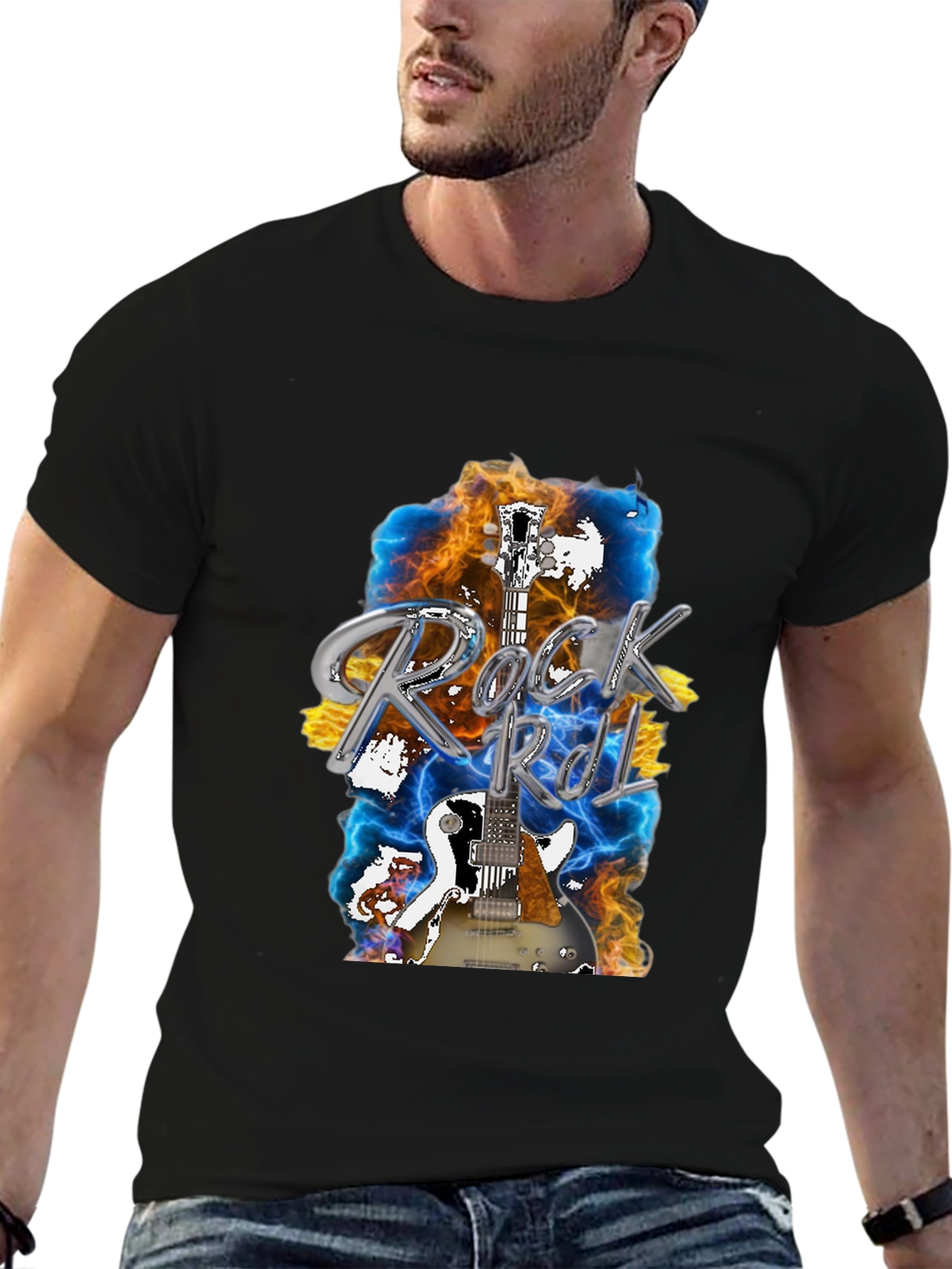 Rock and Roll Guitar Graphic T-Shirt