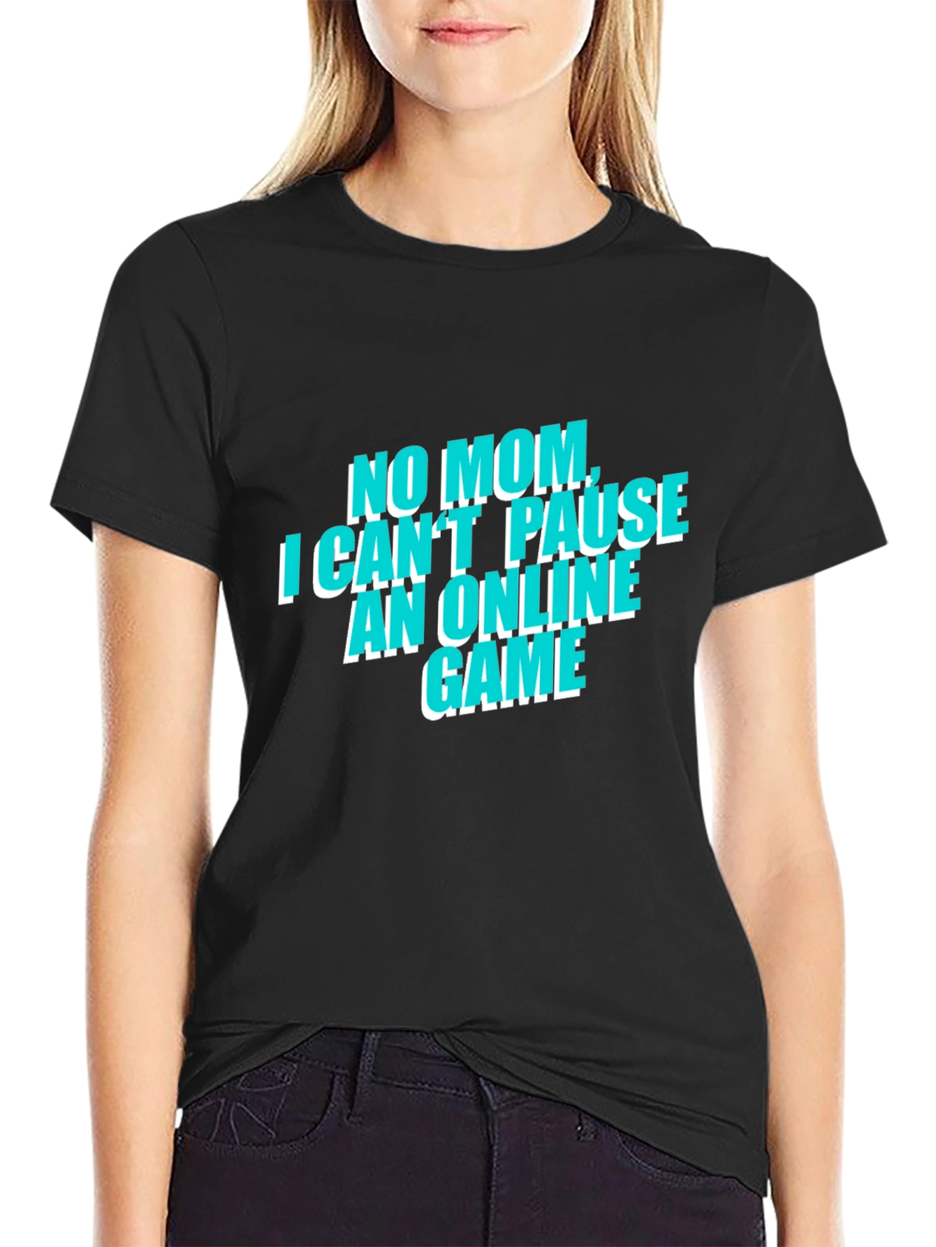 Gamers No Mom Online Game Black Tee