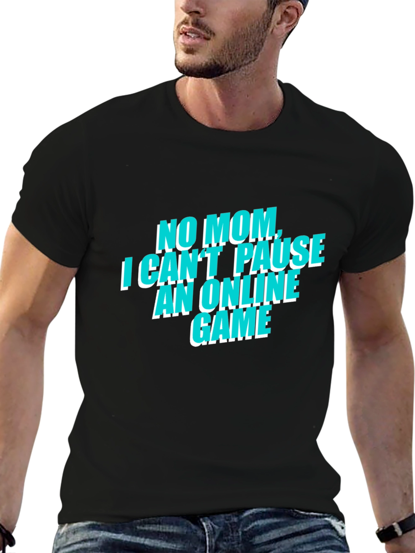 Gamers No Mom Online Game Black Tee