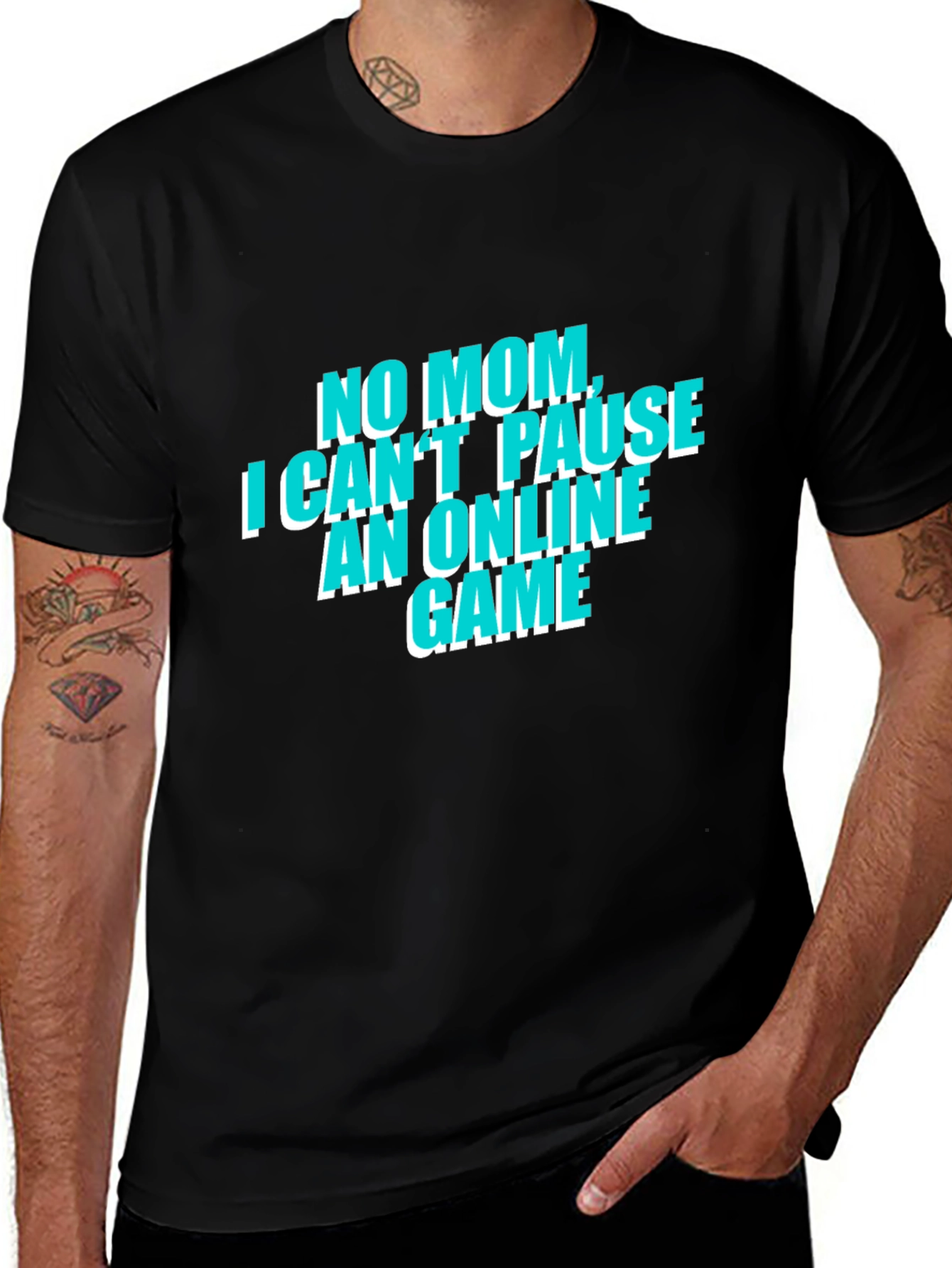 Gamers No Mom Online Game Black Tee