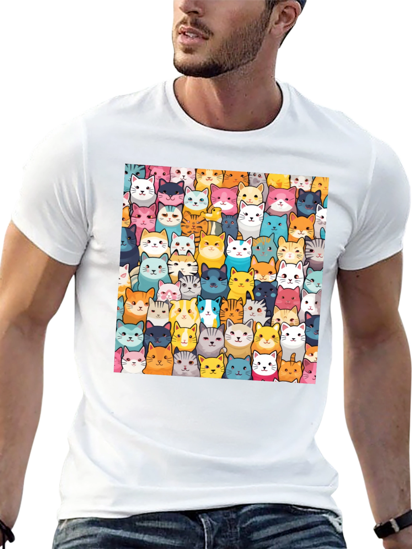 Fun Cat Faces T-Shirt - Unisex