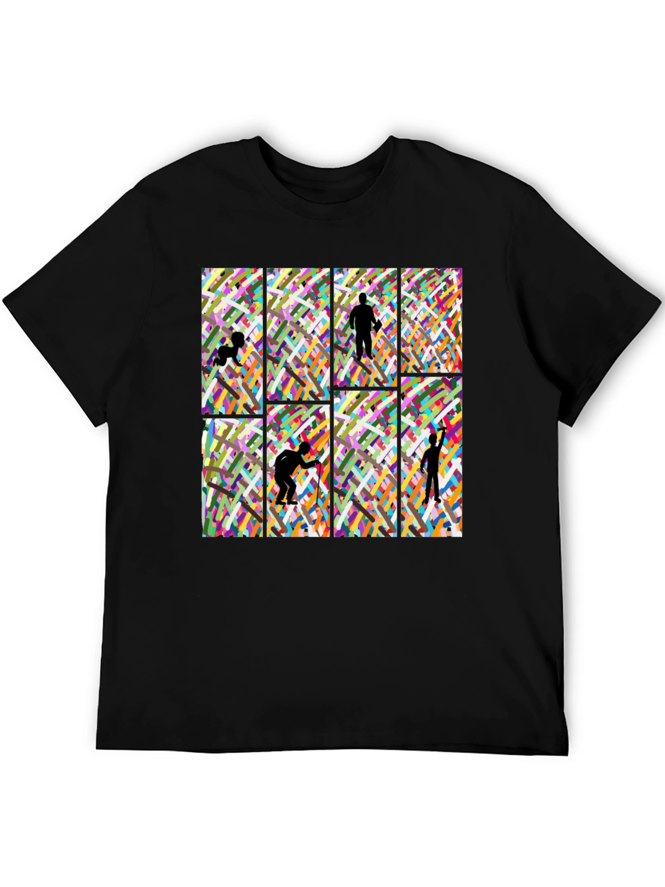 Artistic Silhouette Graphic Print Black T-Shirt