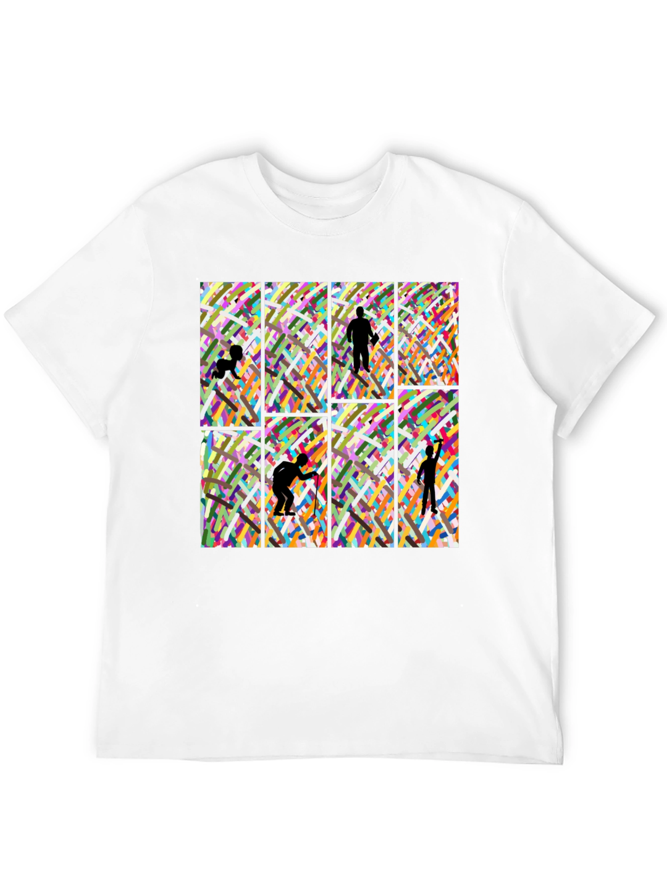 Artistic Silhouette Graphic Print Black T-Shirt
