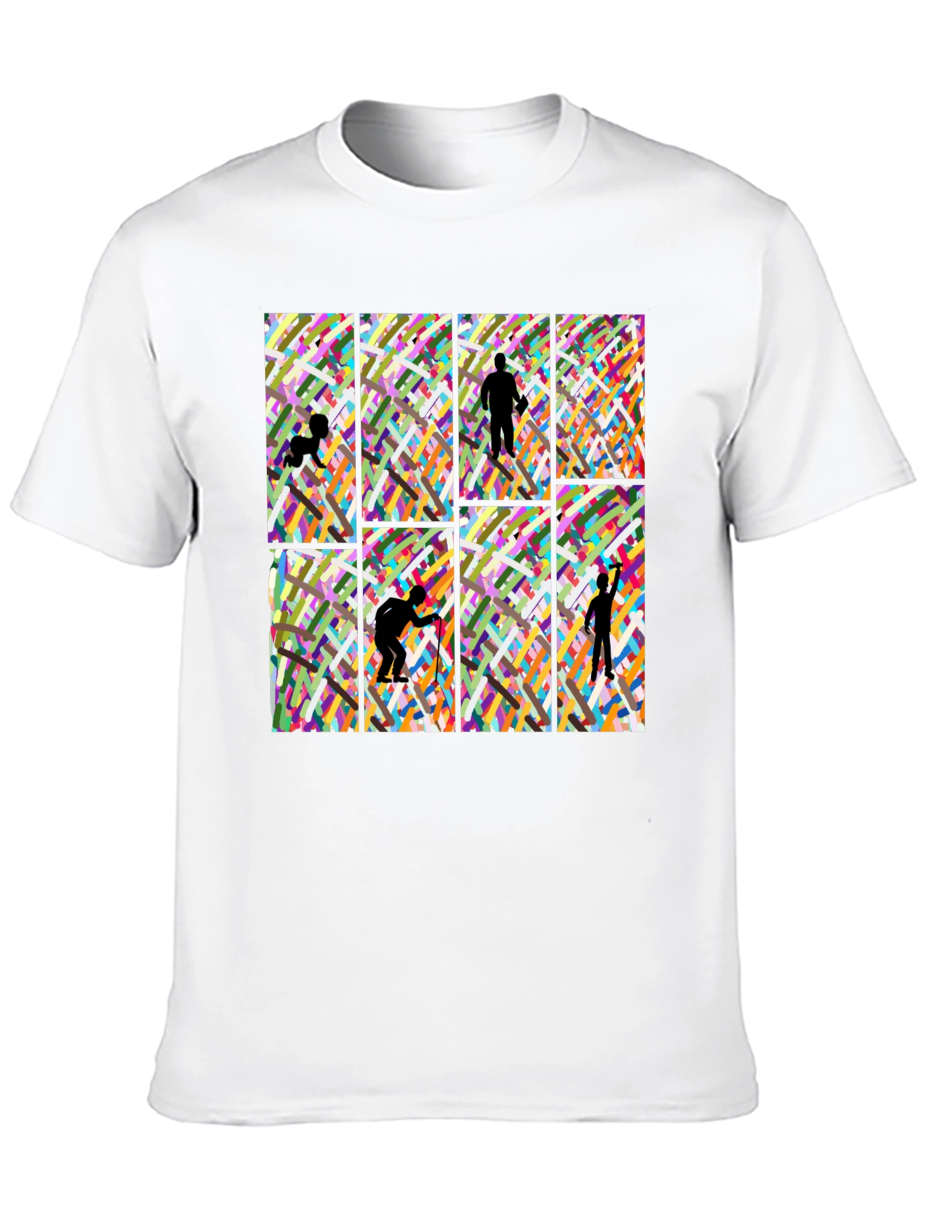 Artistic Silhouette Graphic Print Black T-Shirt