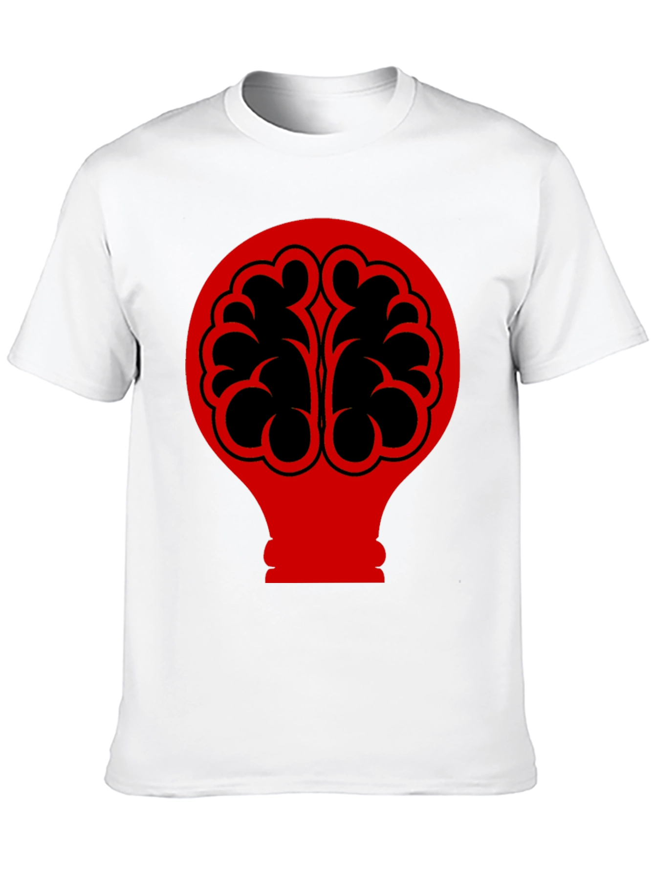 Brain Bulb Graphic Tee - Black Cotton T-Shirt