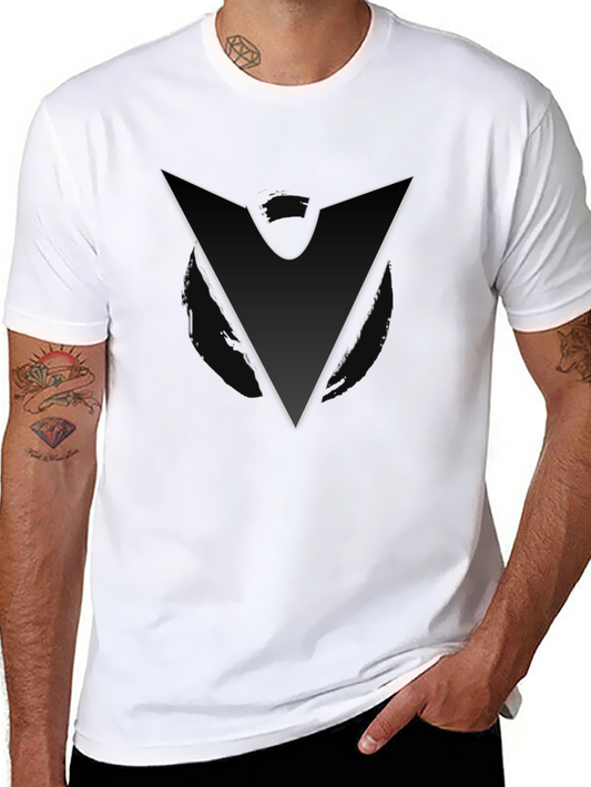 Minimalist V-Shape Graphic Black T-Shirt
