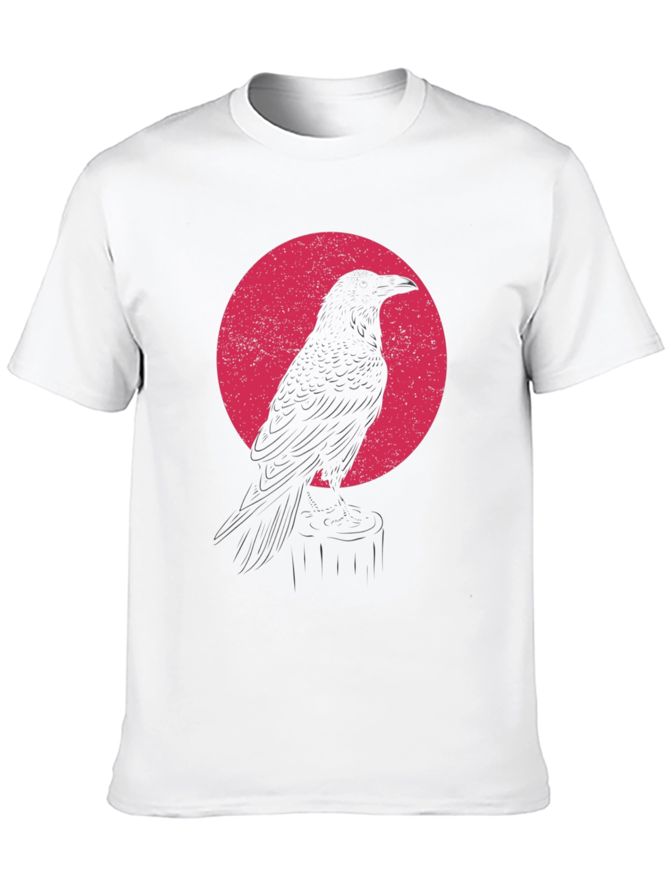 Raven Silhouette Graphic T-Shirt - Black